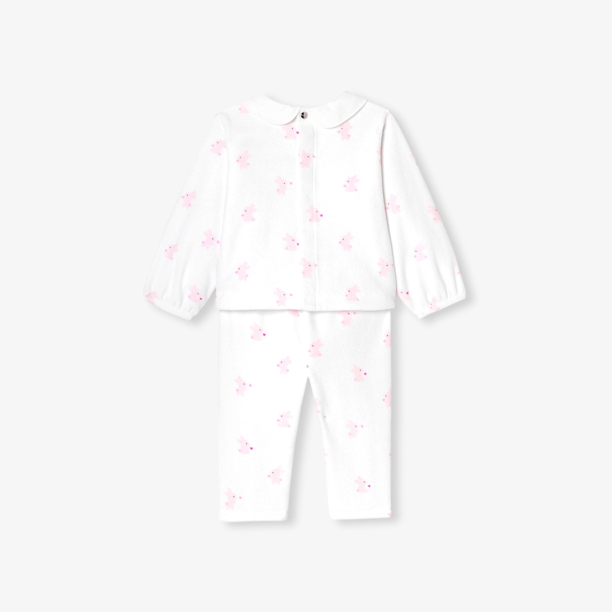 Baby girl velvet bunny pajamas