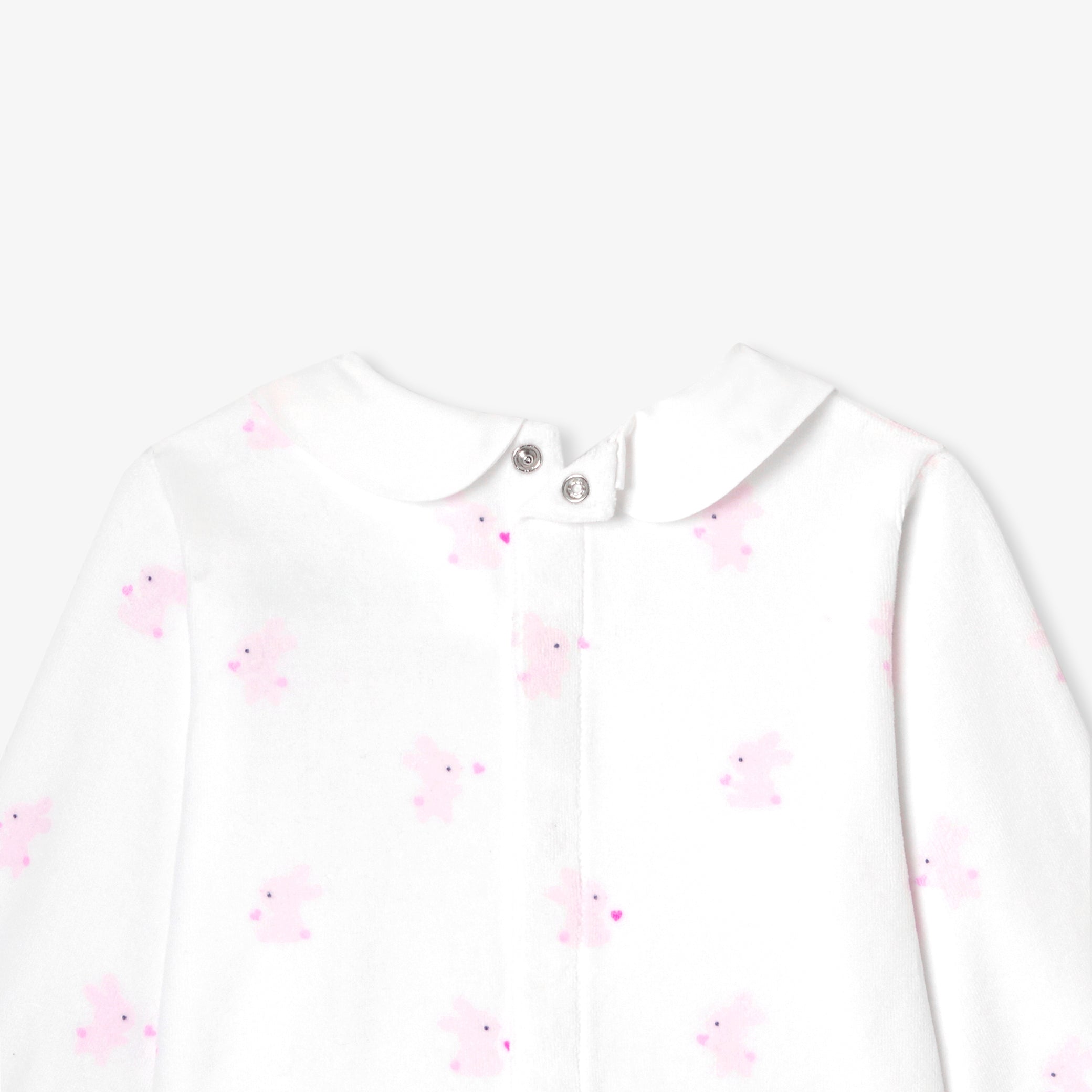 Baby girl velvet bunny pajamas