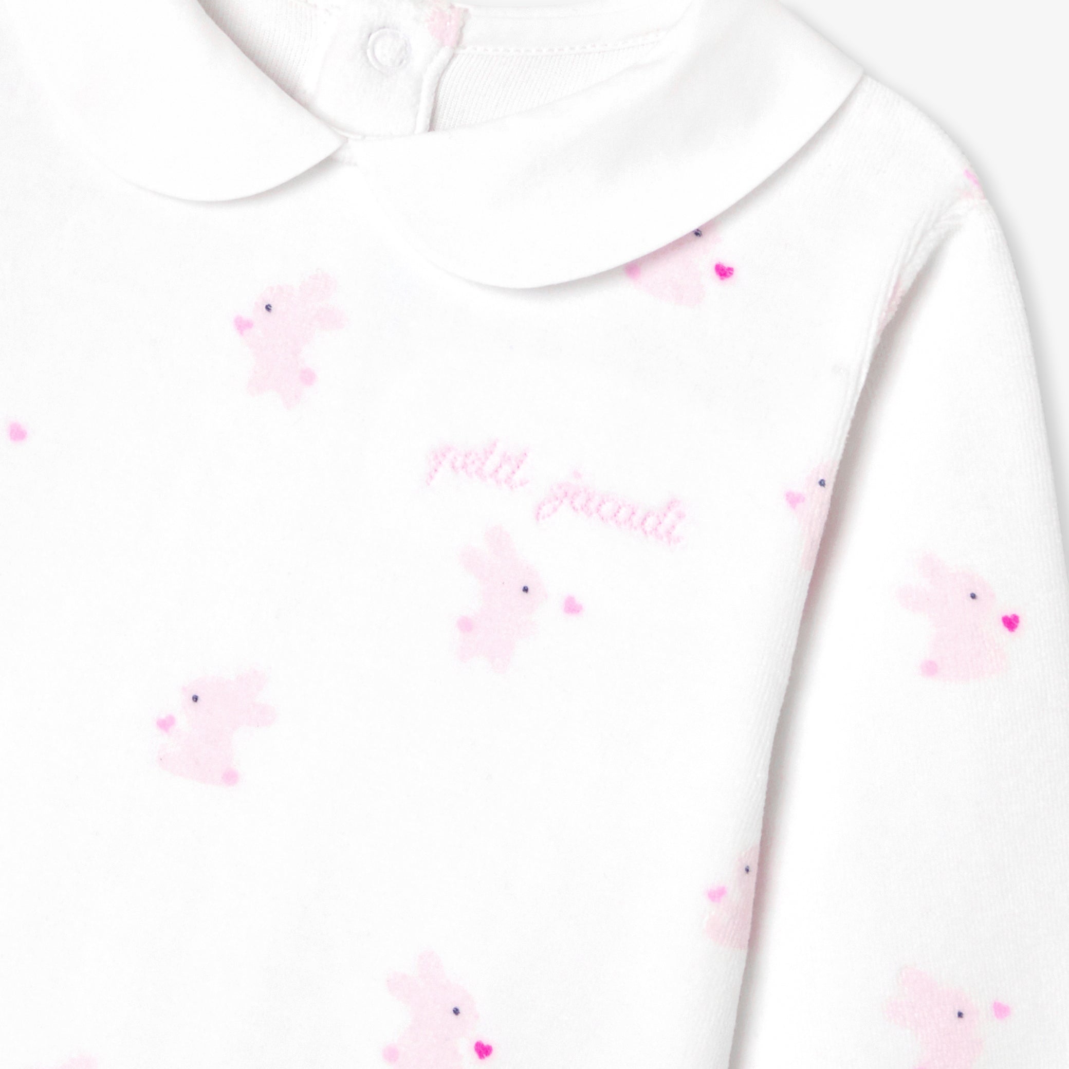 Baby girl velvet bunny pajamas