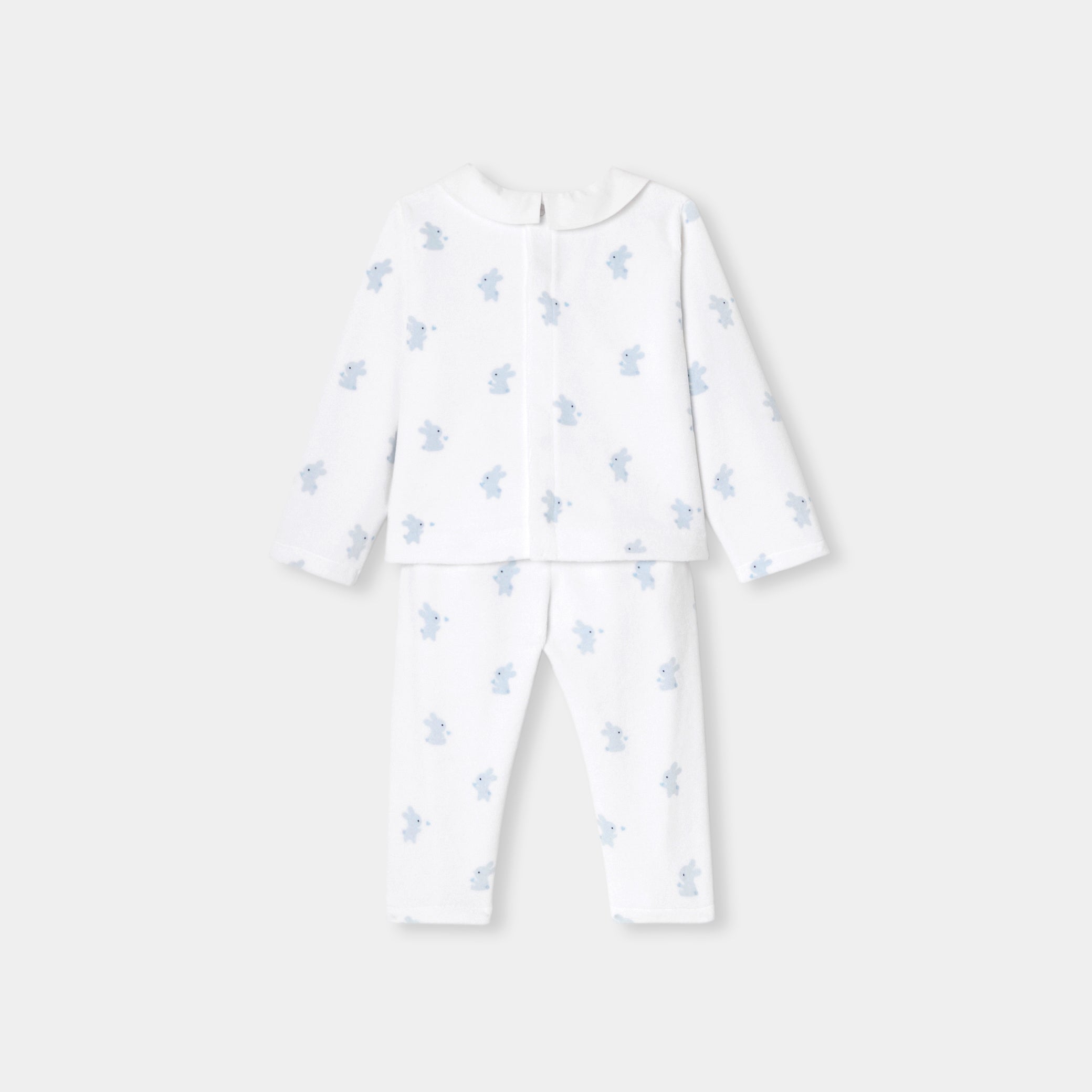 Baby boy velvet  pajamas with bunny motif