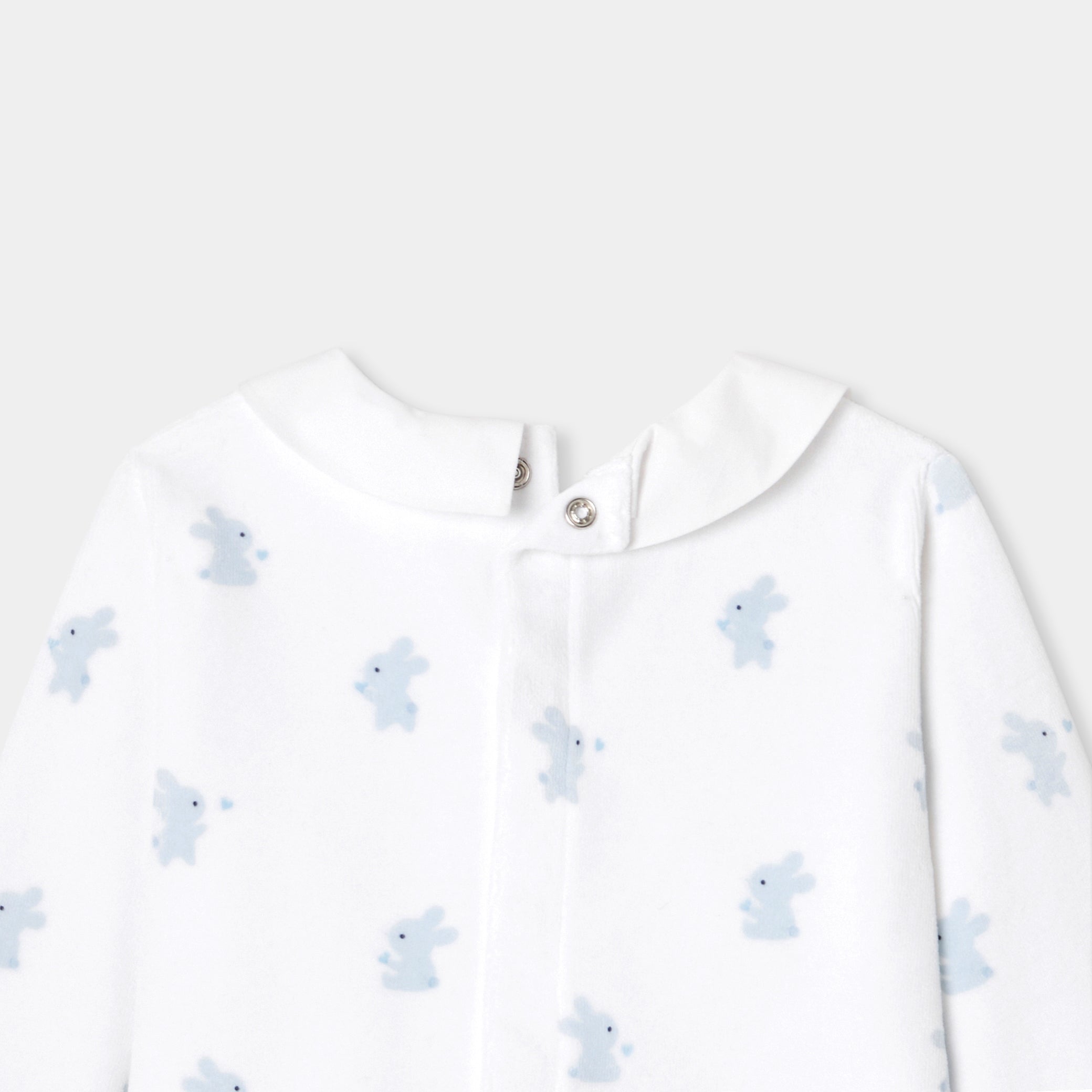 Baby boy velvet  pajamas with bunny motif