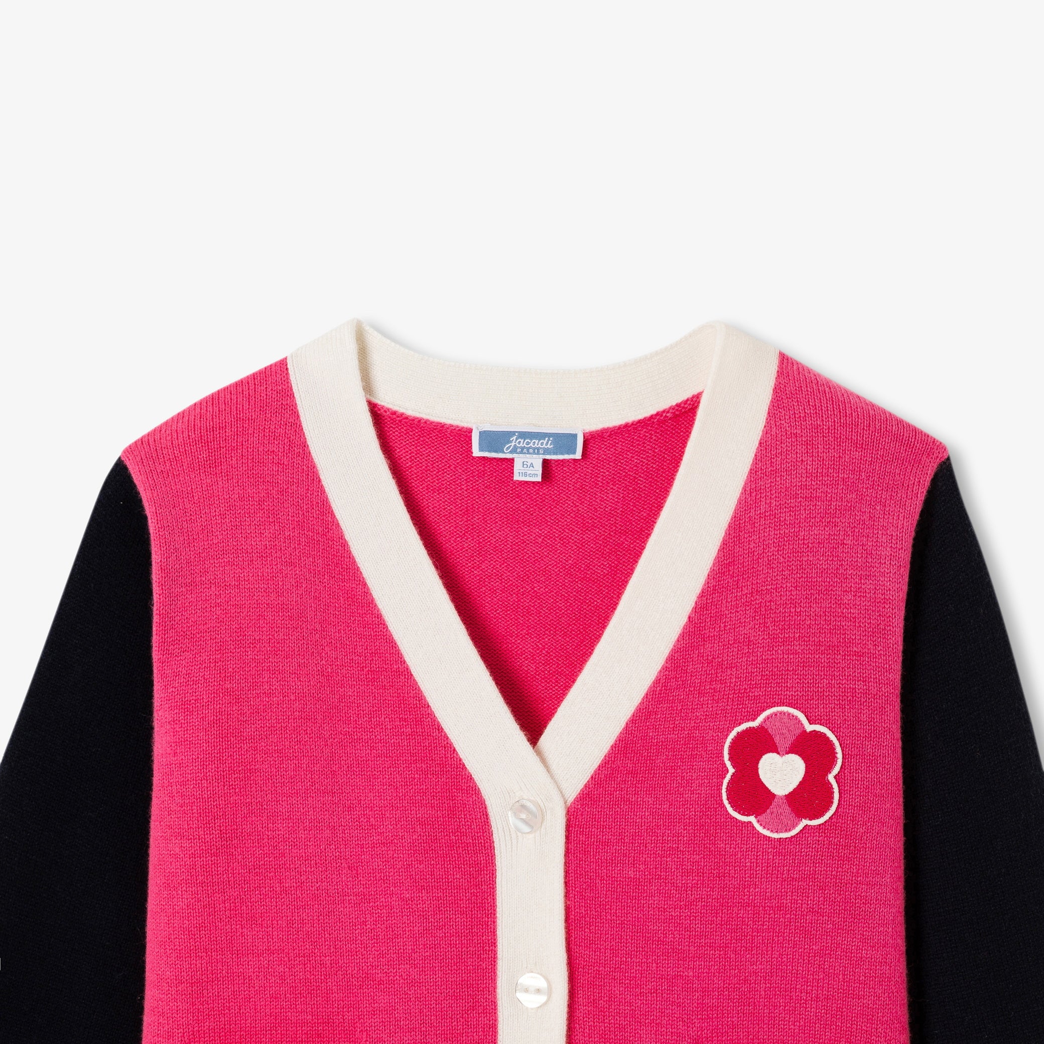 Girl color block cardigan