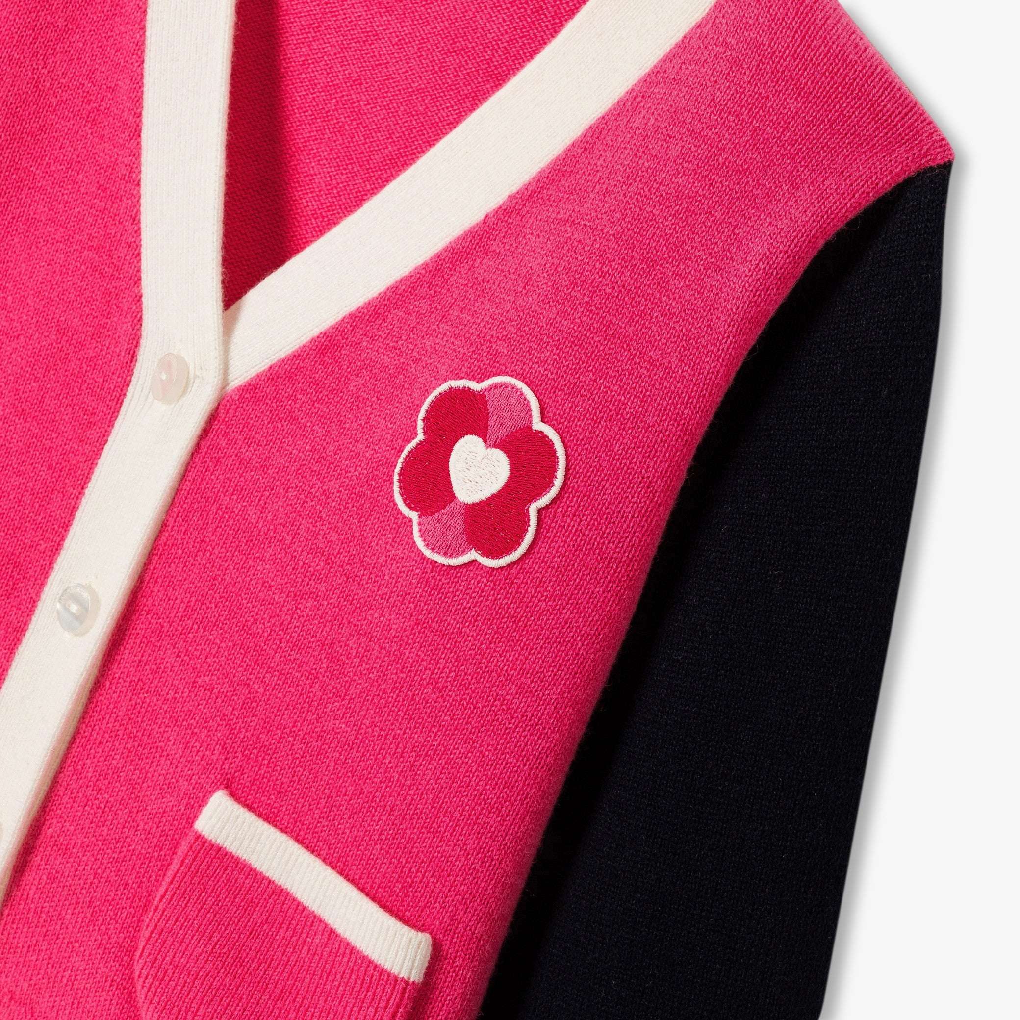 Girl color block cardigan