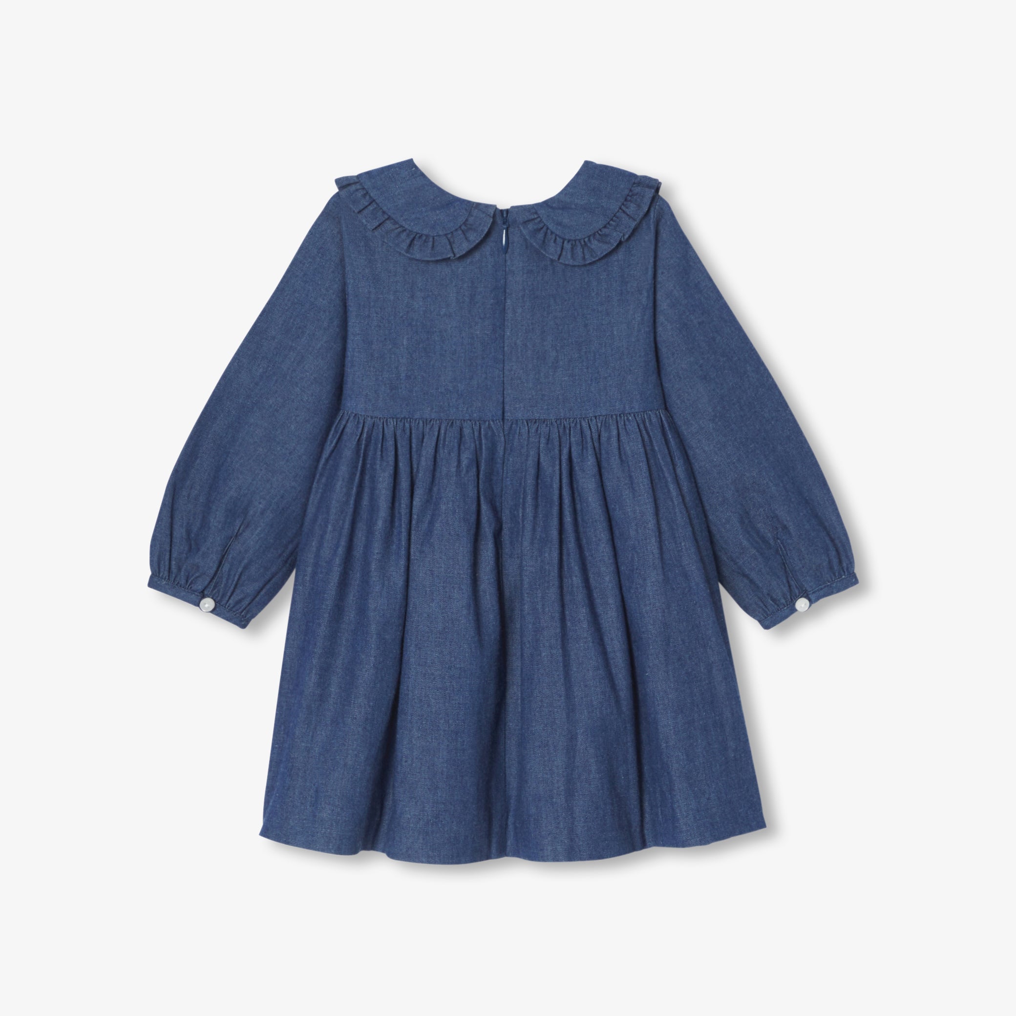 Toddler girl dress in light denim
