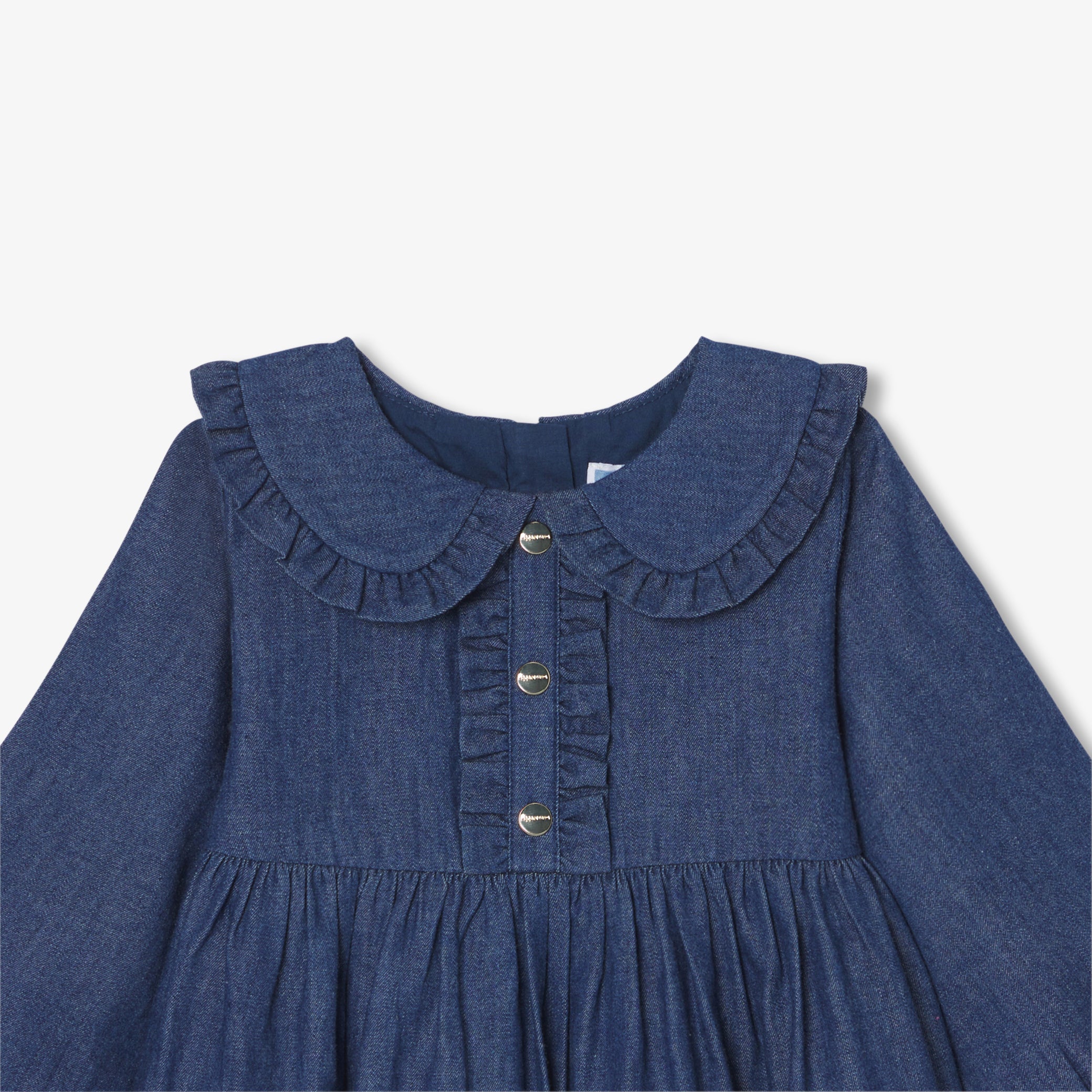 Toddler girl dress in light denim