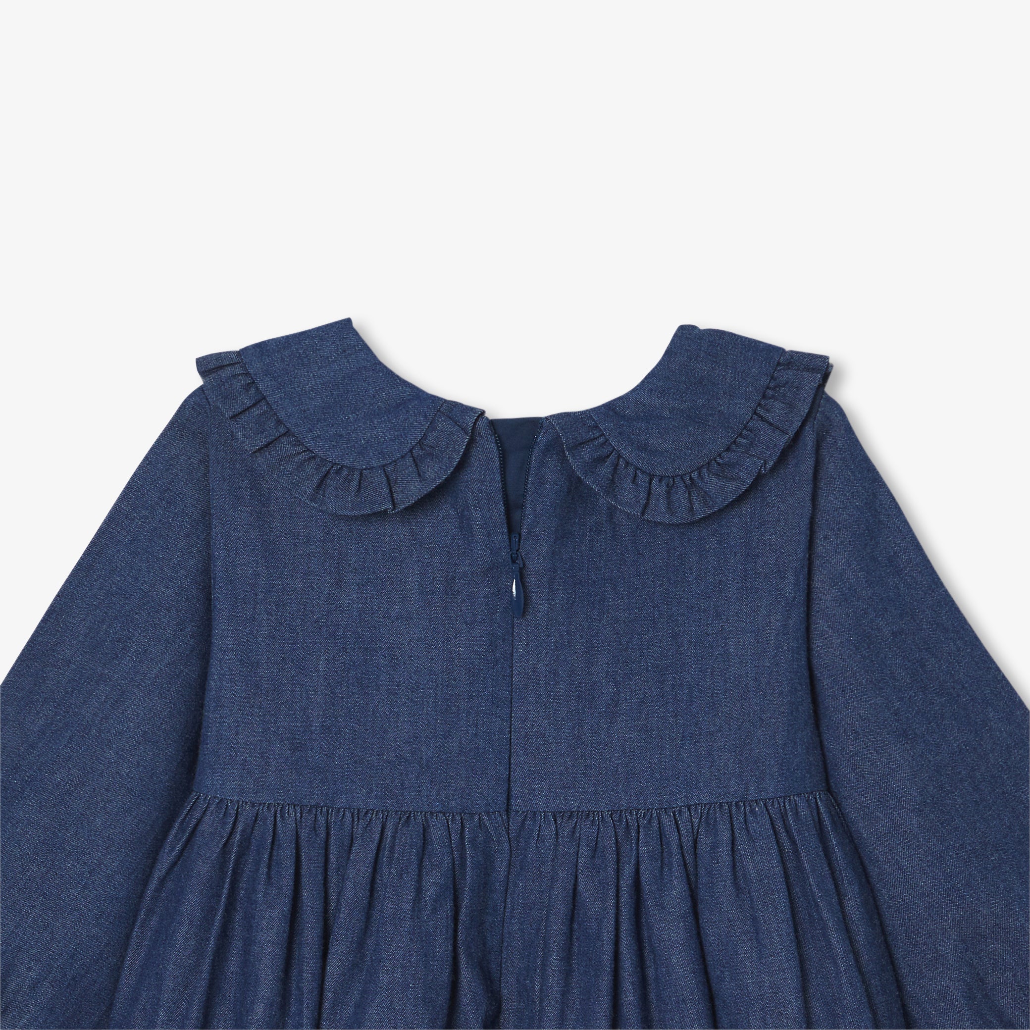 Toddler girl dress in light denim