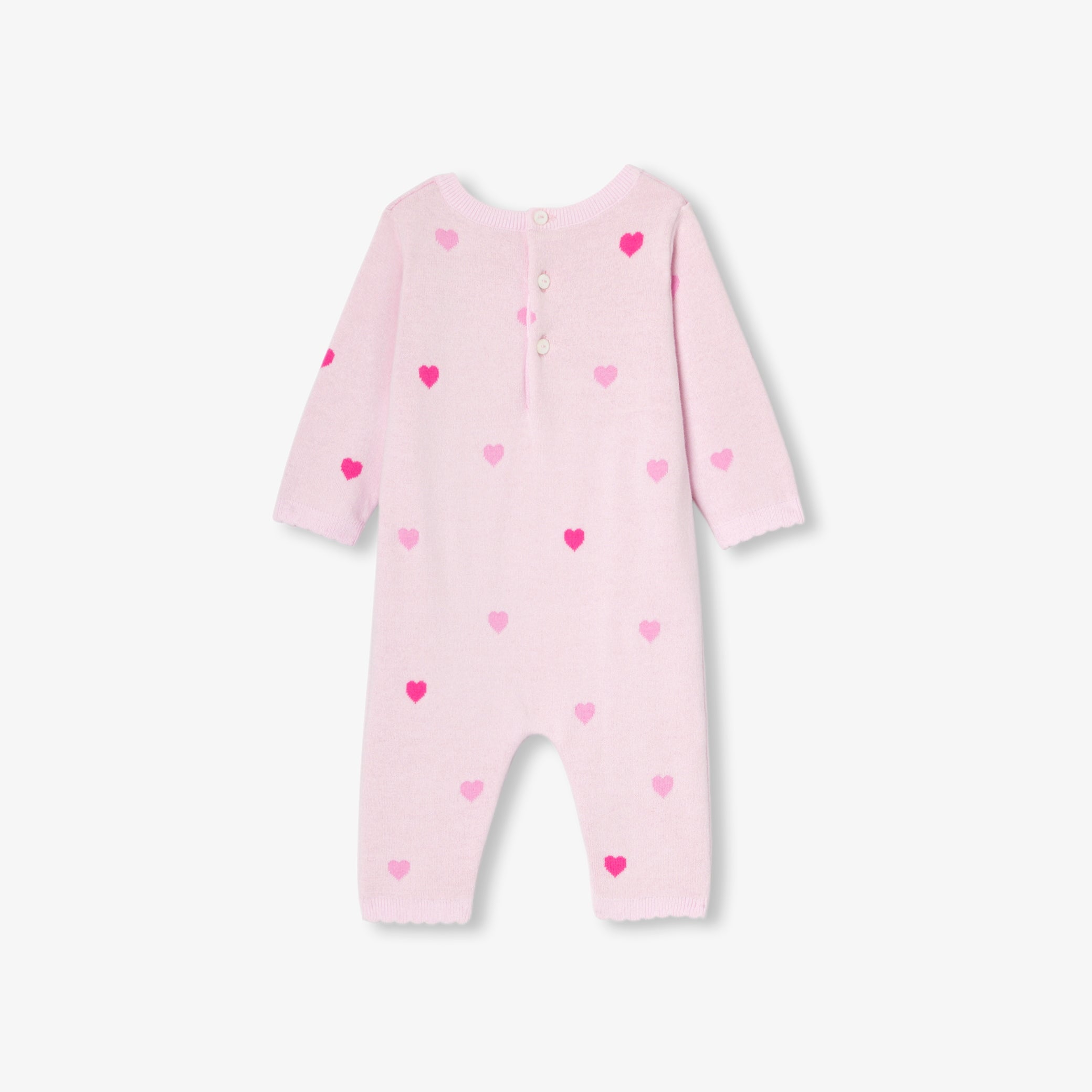 Baby girl heart knit jumpsuit