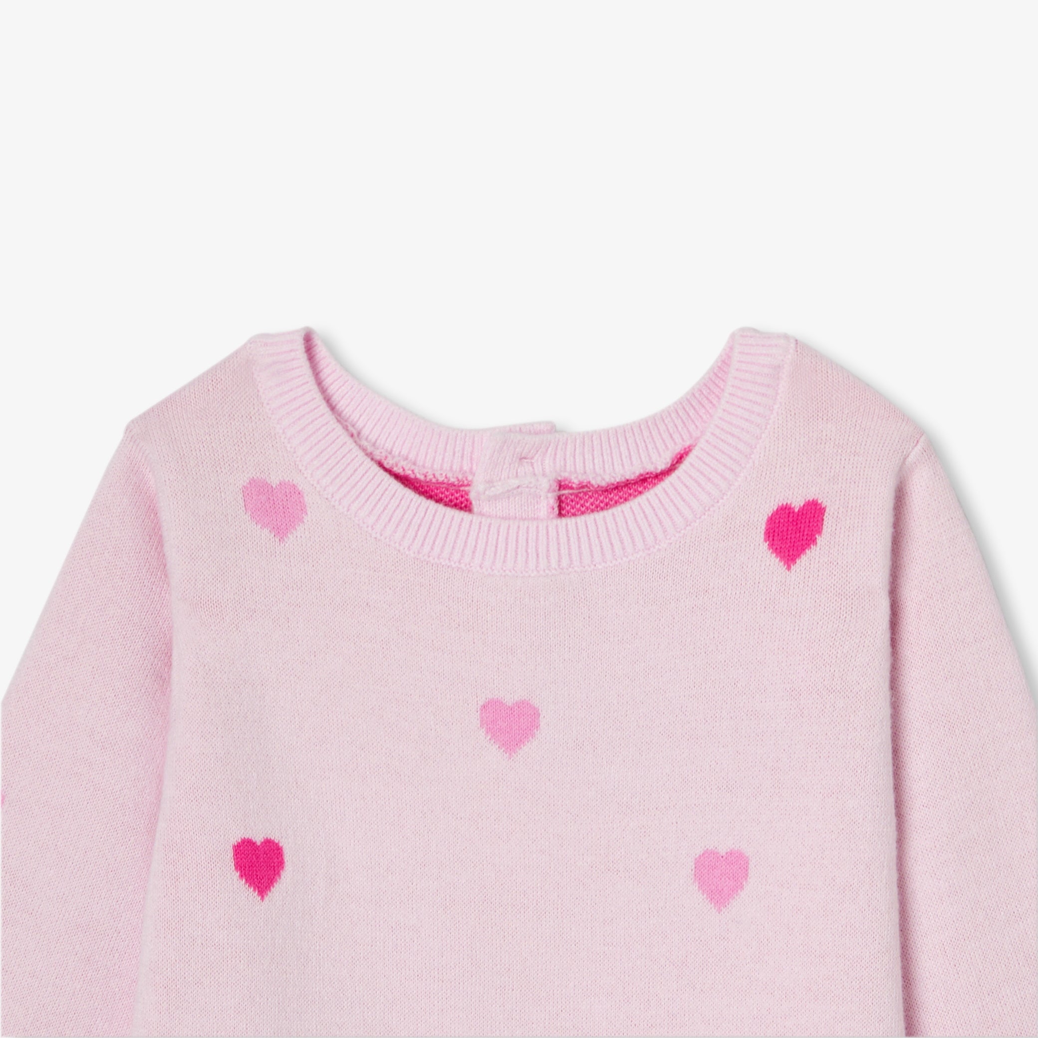 Baby girl heart knit jumpsuit