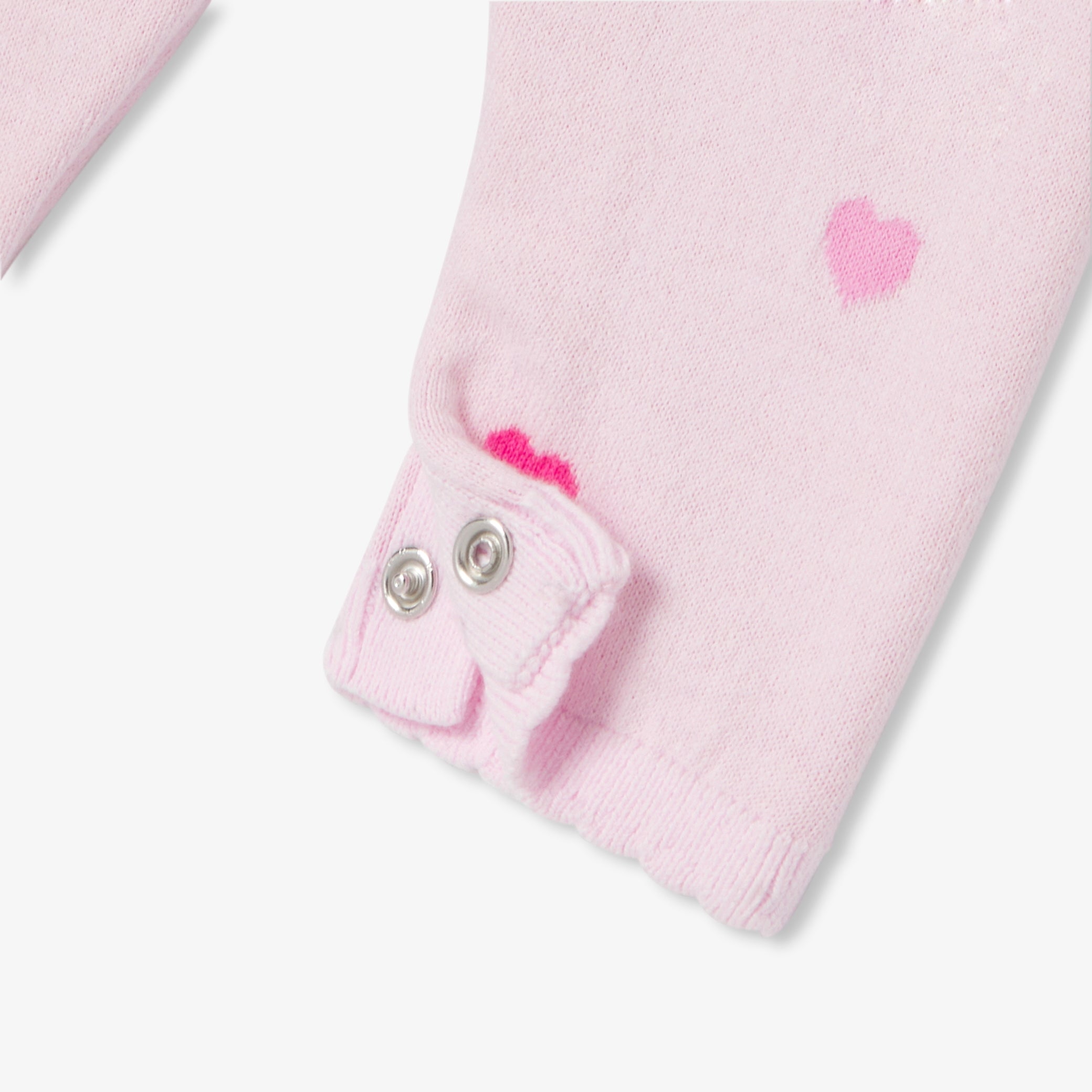 Baby girl heart knit jumpsuit