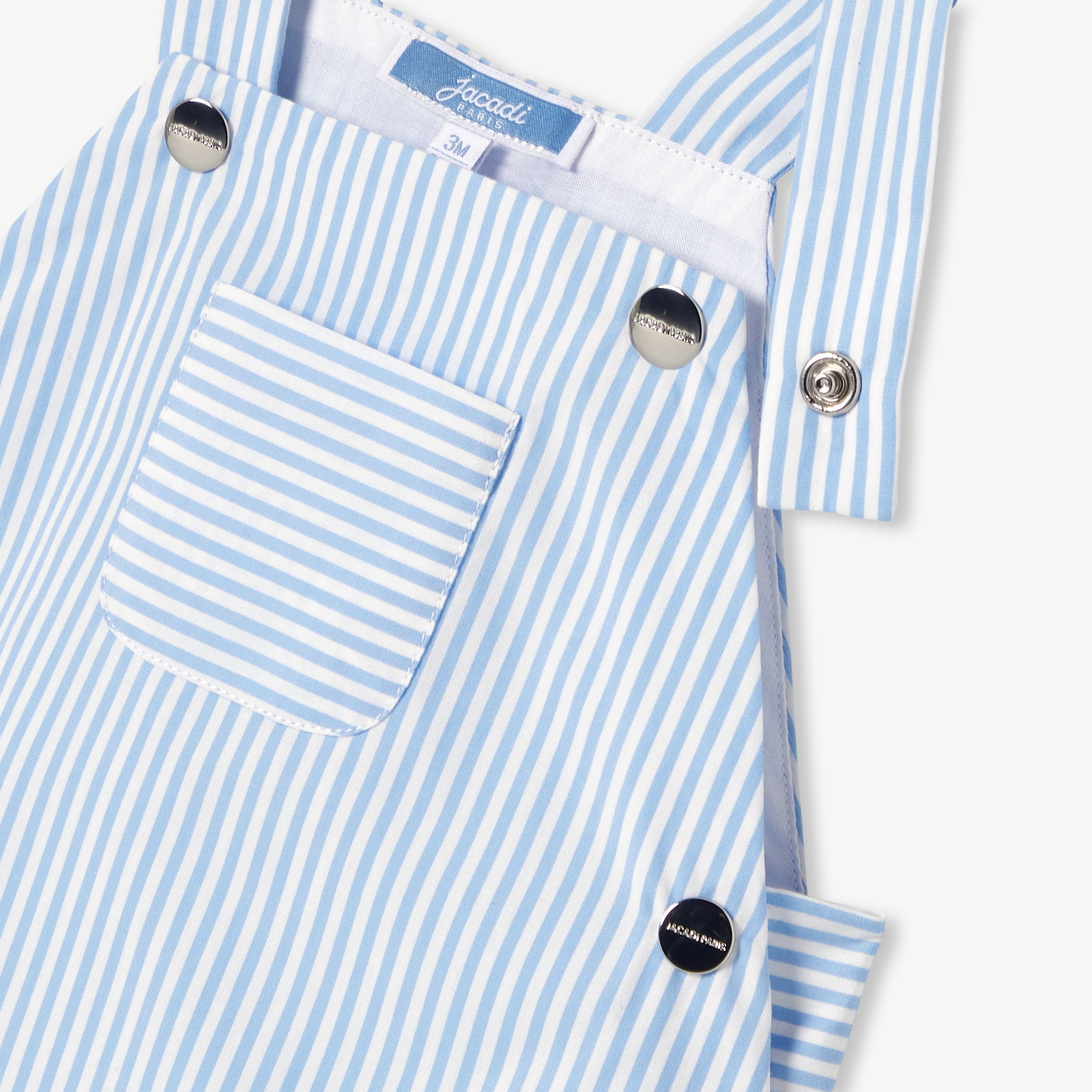 Baby boy short dungarees in striped poplin