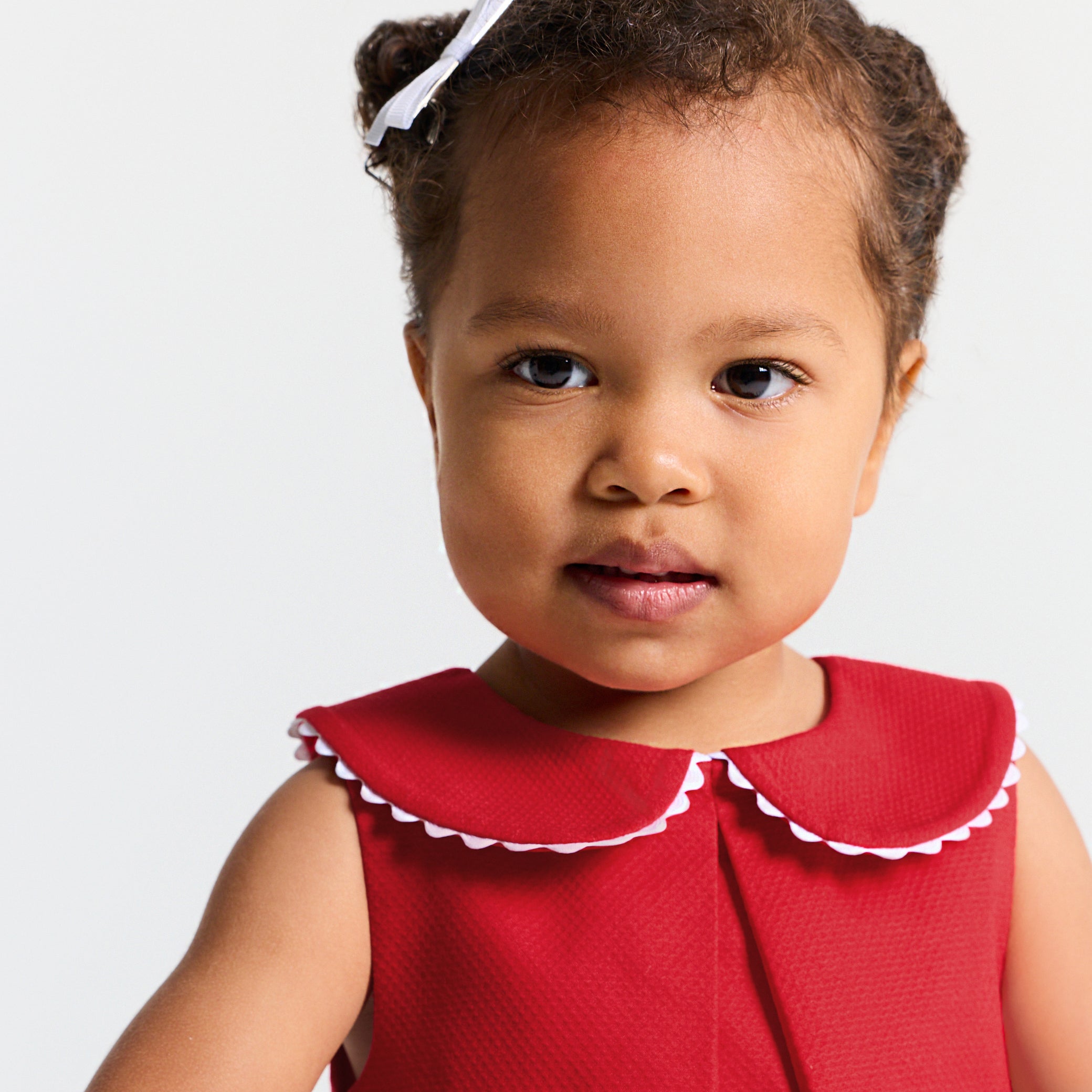 Baby girl sleeveless dress in cotton piquÃ©