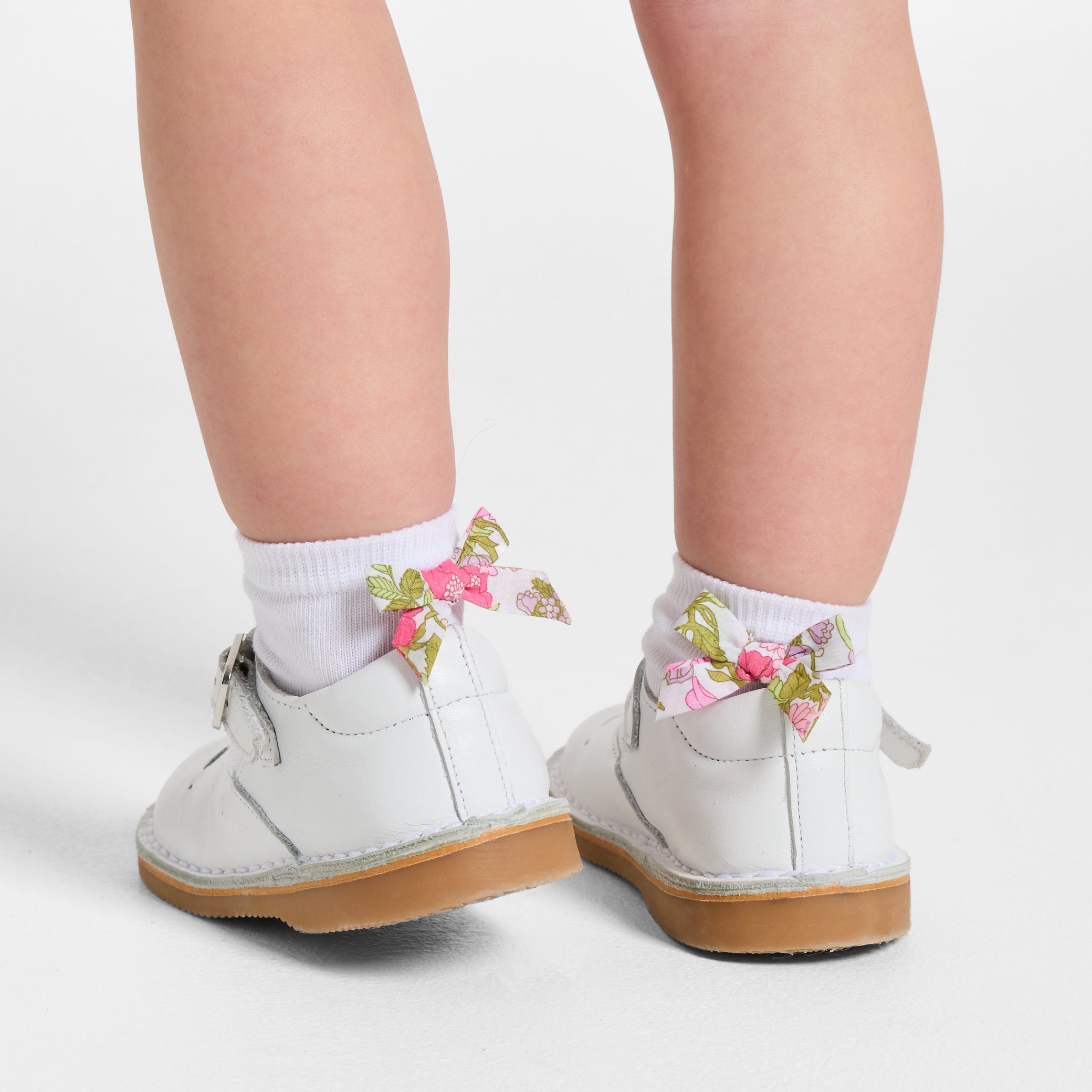 Baby girl socks with Liberty fabric bow