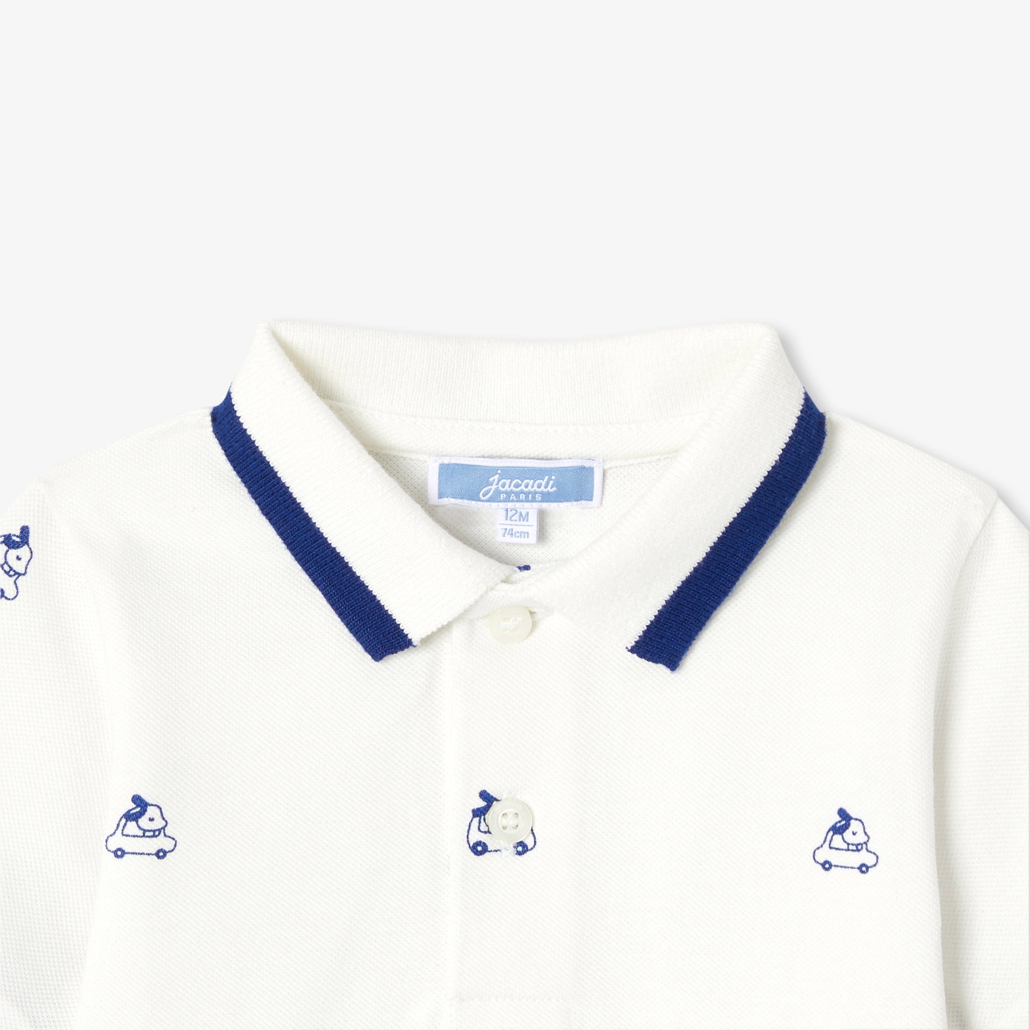 Baby boy polo shirt in printed cotton piquÃ©