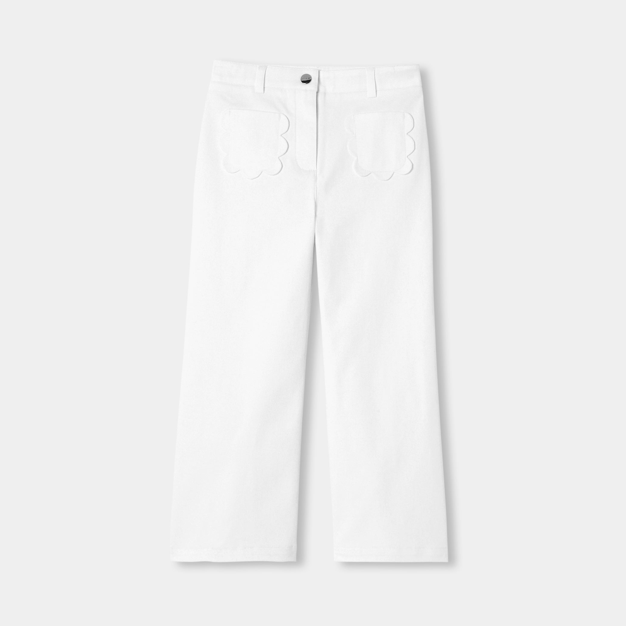 Girl wide-leg twill trousers