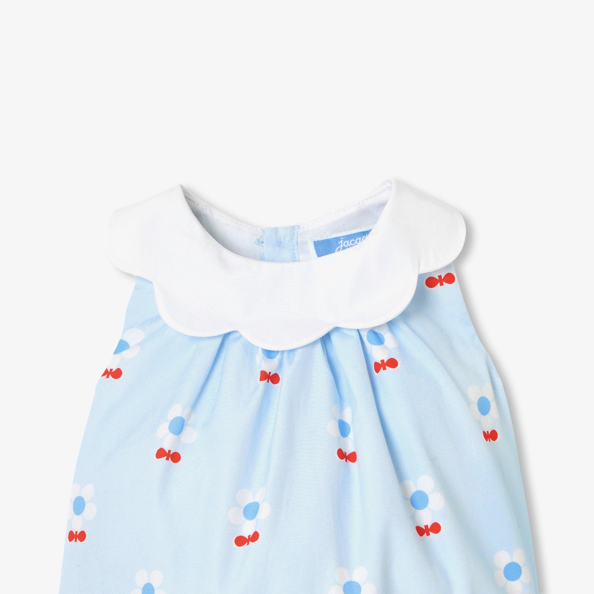 Baby girl romper in cotton poplin