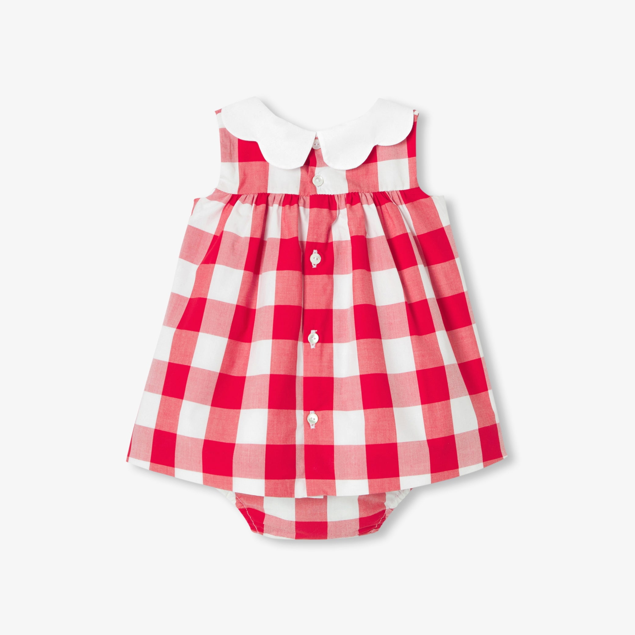 Baby girl dress in gingham poplin