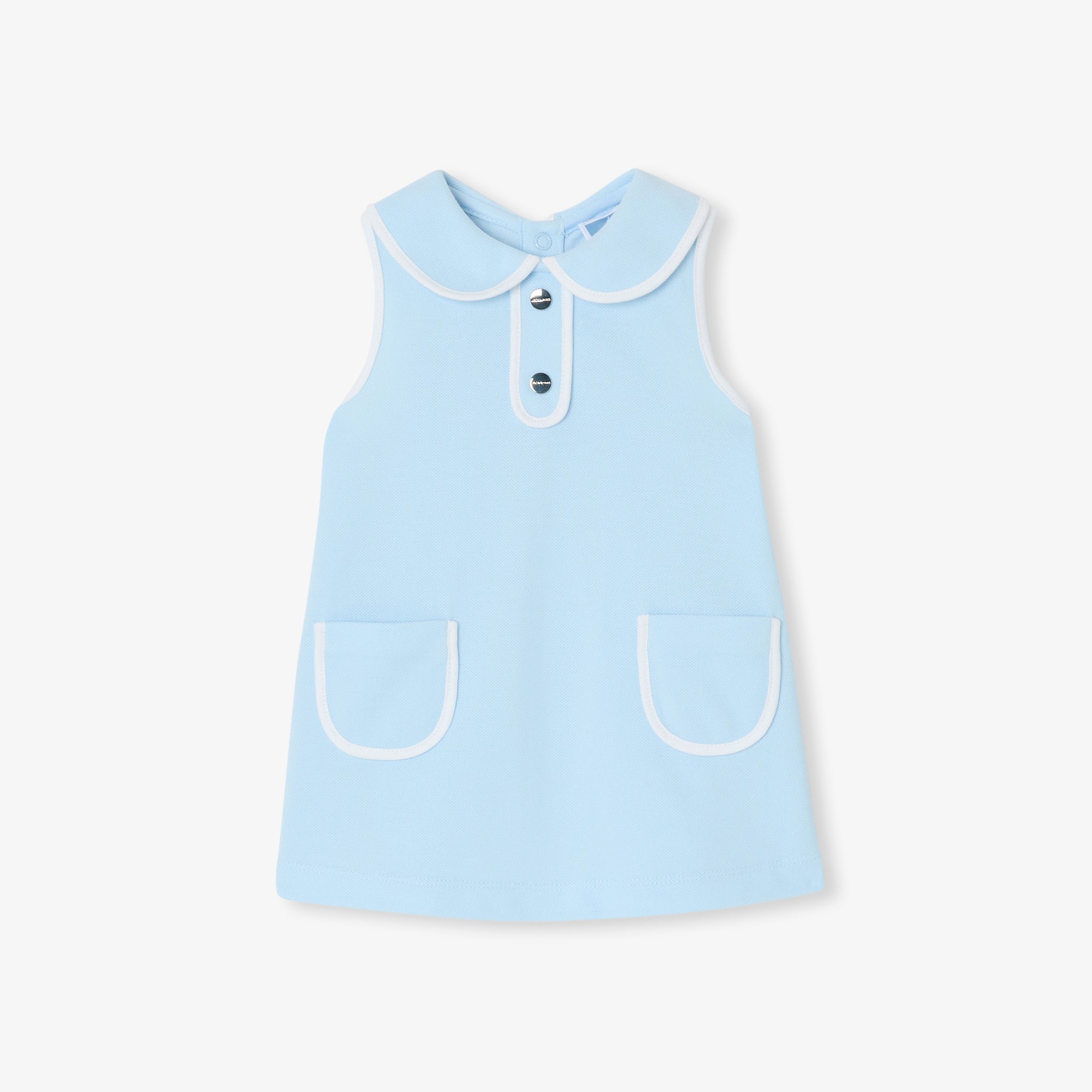 Baby girl sleeveless dress in cotton piquÃ©