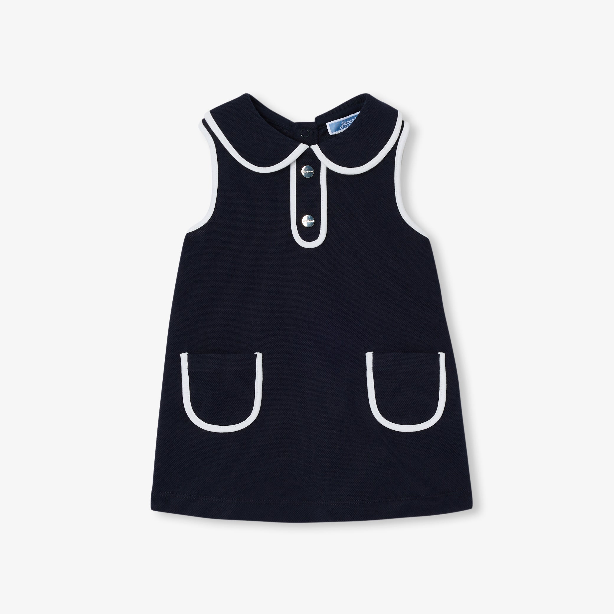 Baby girl sleeveless dress in cotton piquÃ©