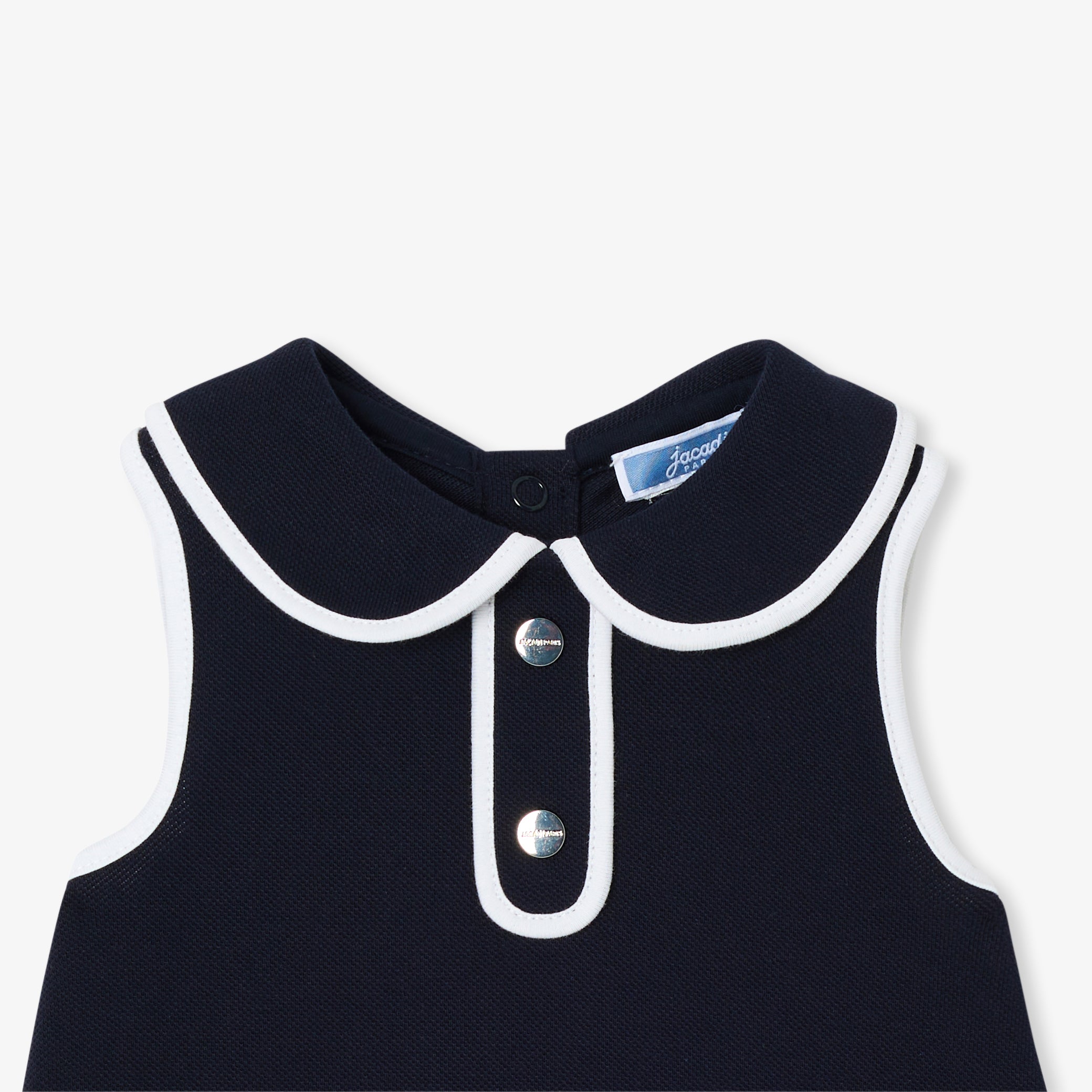 Baby girl sleeveless dress in cotton piquÃ©