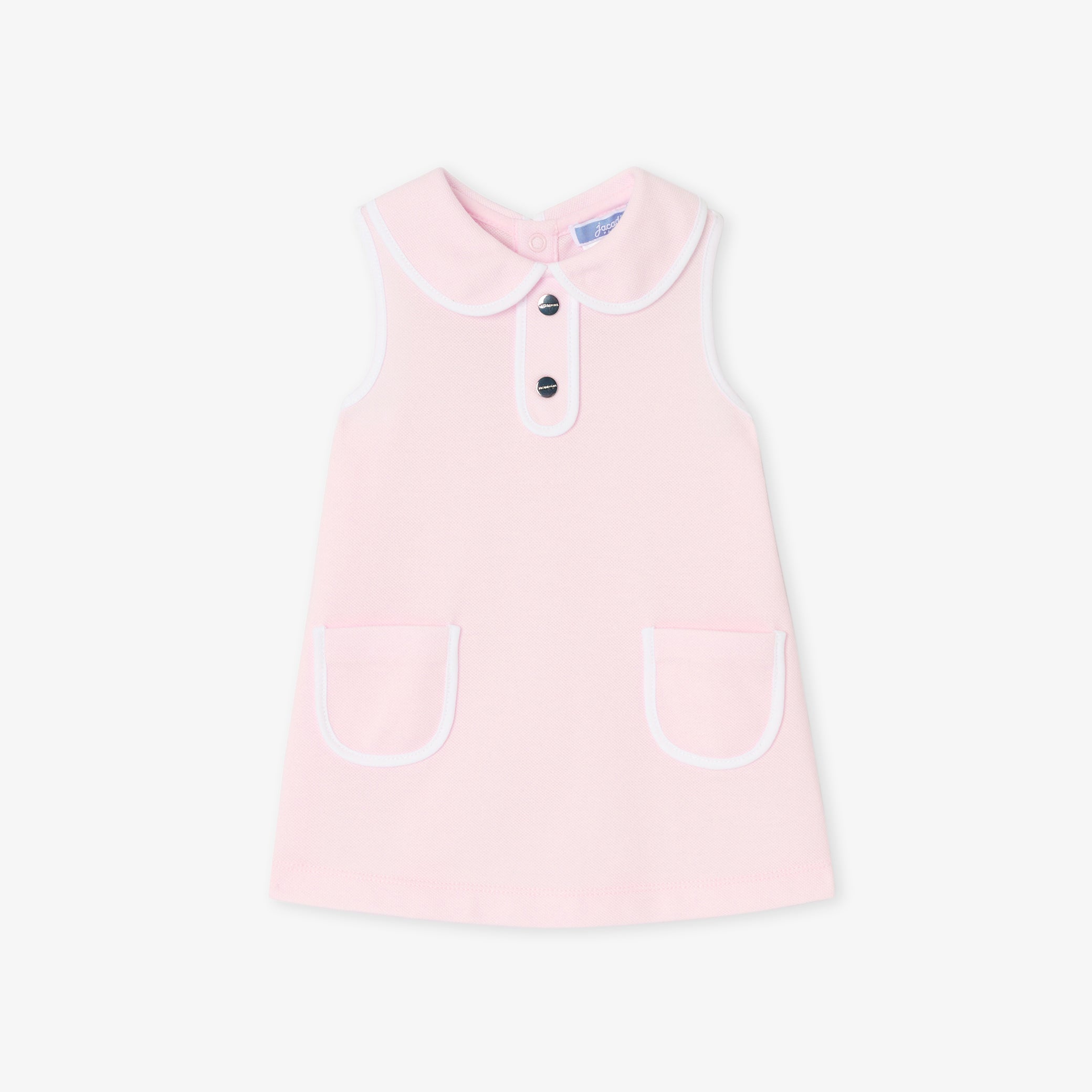 Baby girl sleeveless dress in cotton piquÃ©