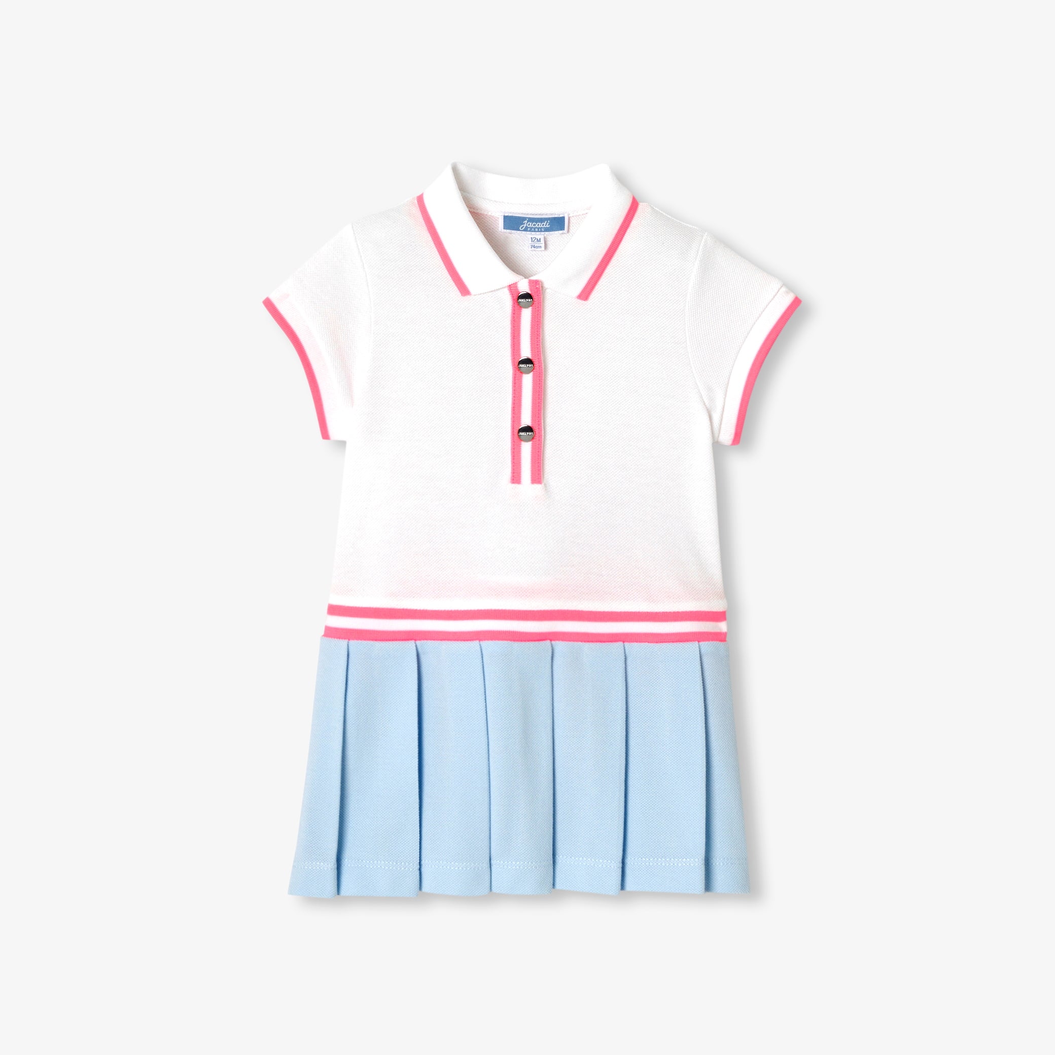 Baby girl polo dress in cotton piquÃ©