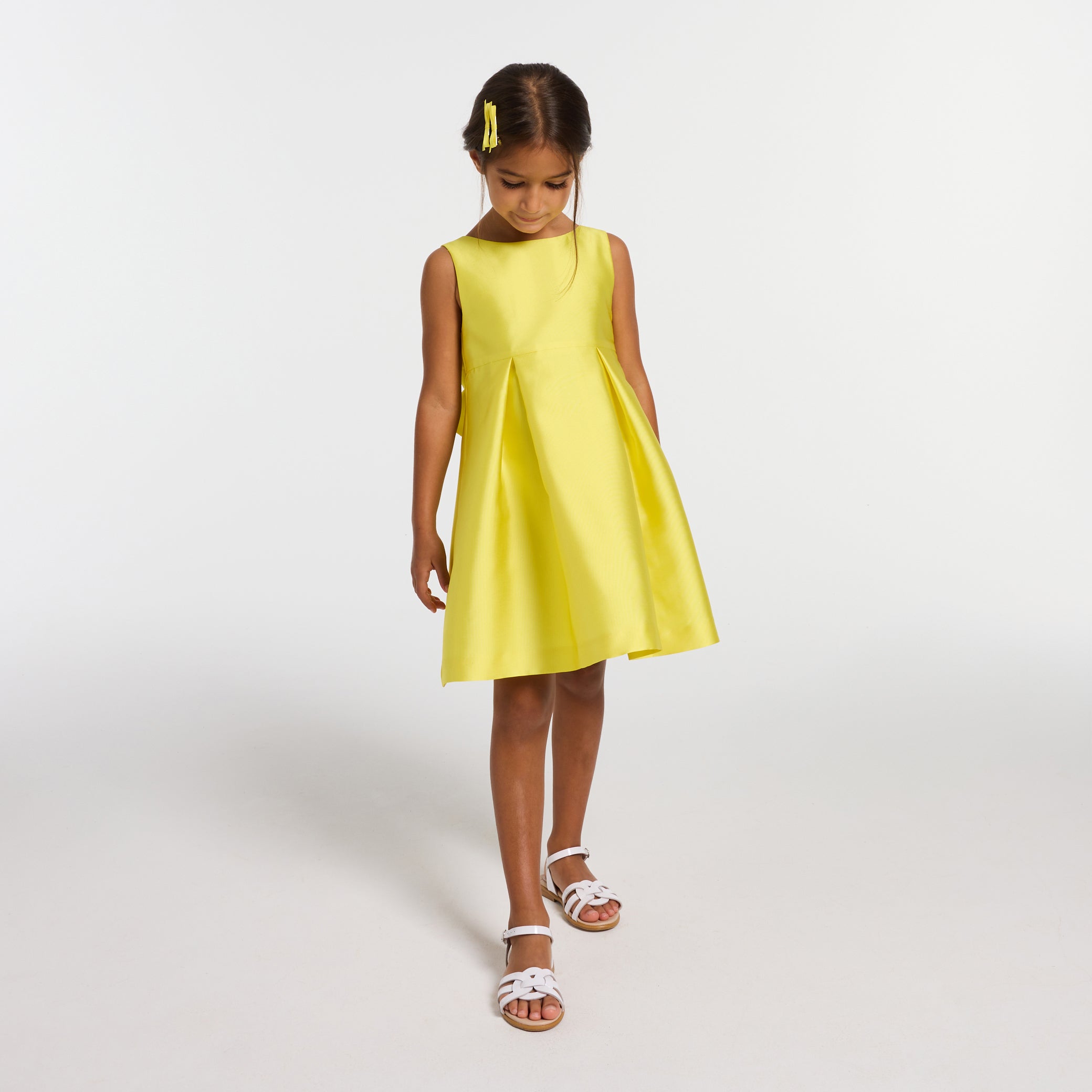 Girls' formal dress in Mikado satin