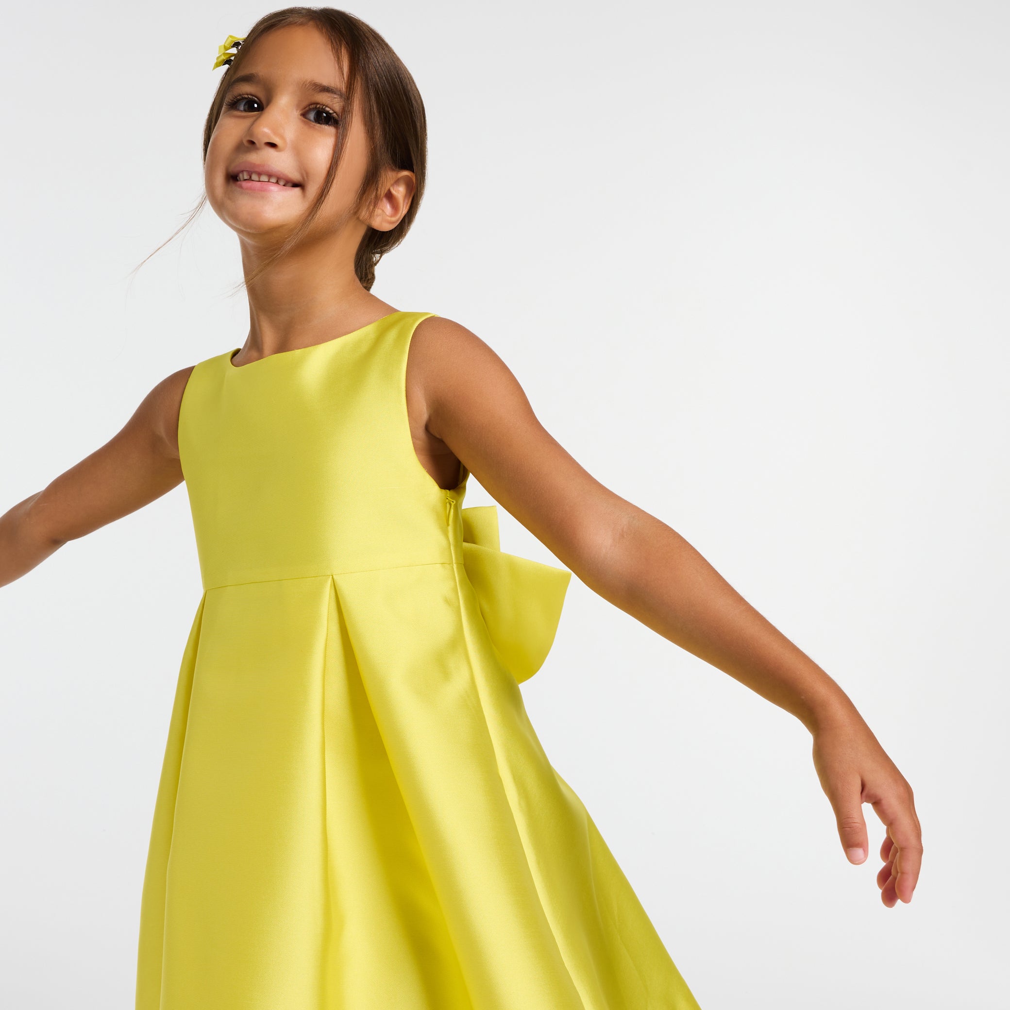 Girls' formal dress in Mikado satin
