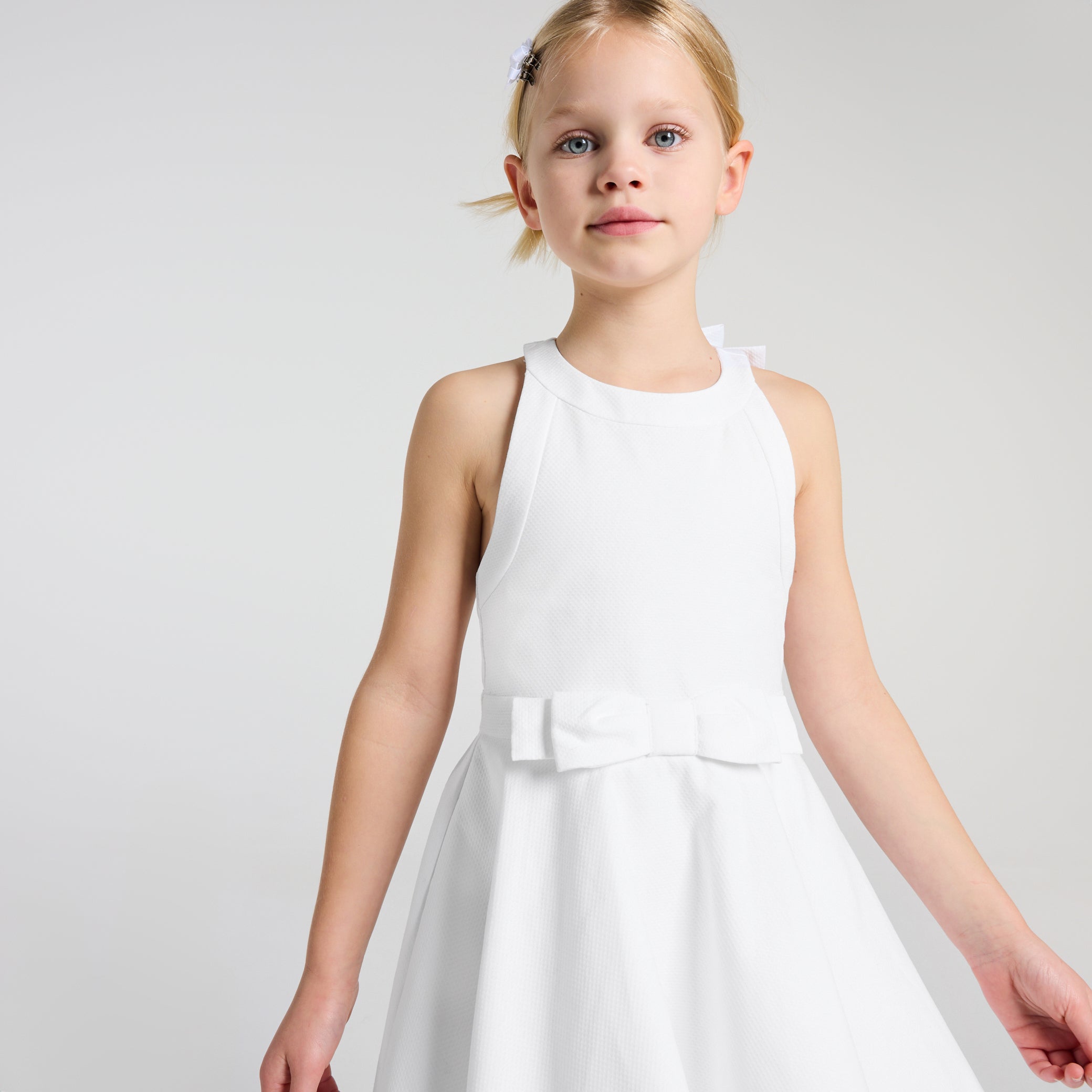 Children's formal dress for girls in honeycomb cotton