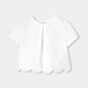 Girls' formal top in honeycomb piquÃ©