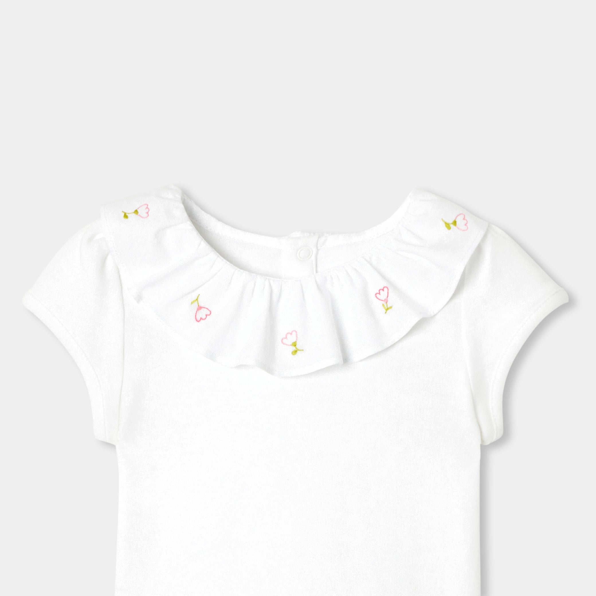 Baby girl short-sleeved cotton bodysuit