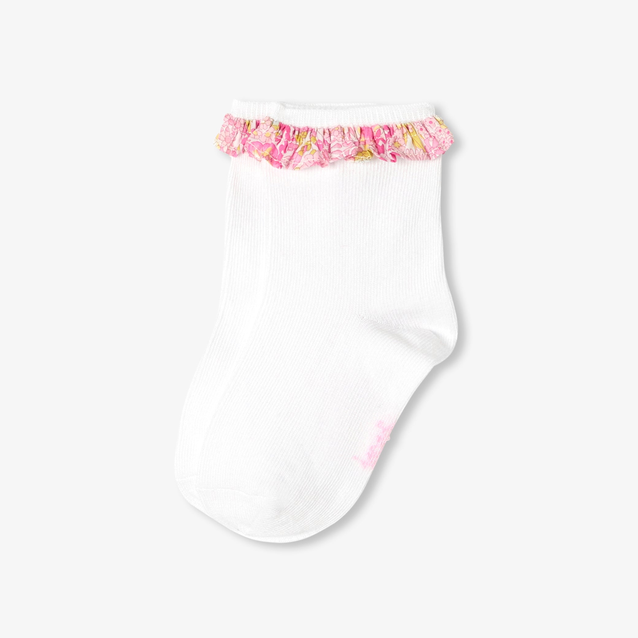 Girls' socks with Liberty fabric ruffles