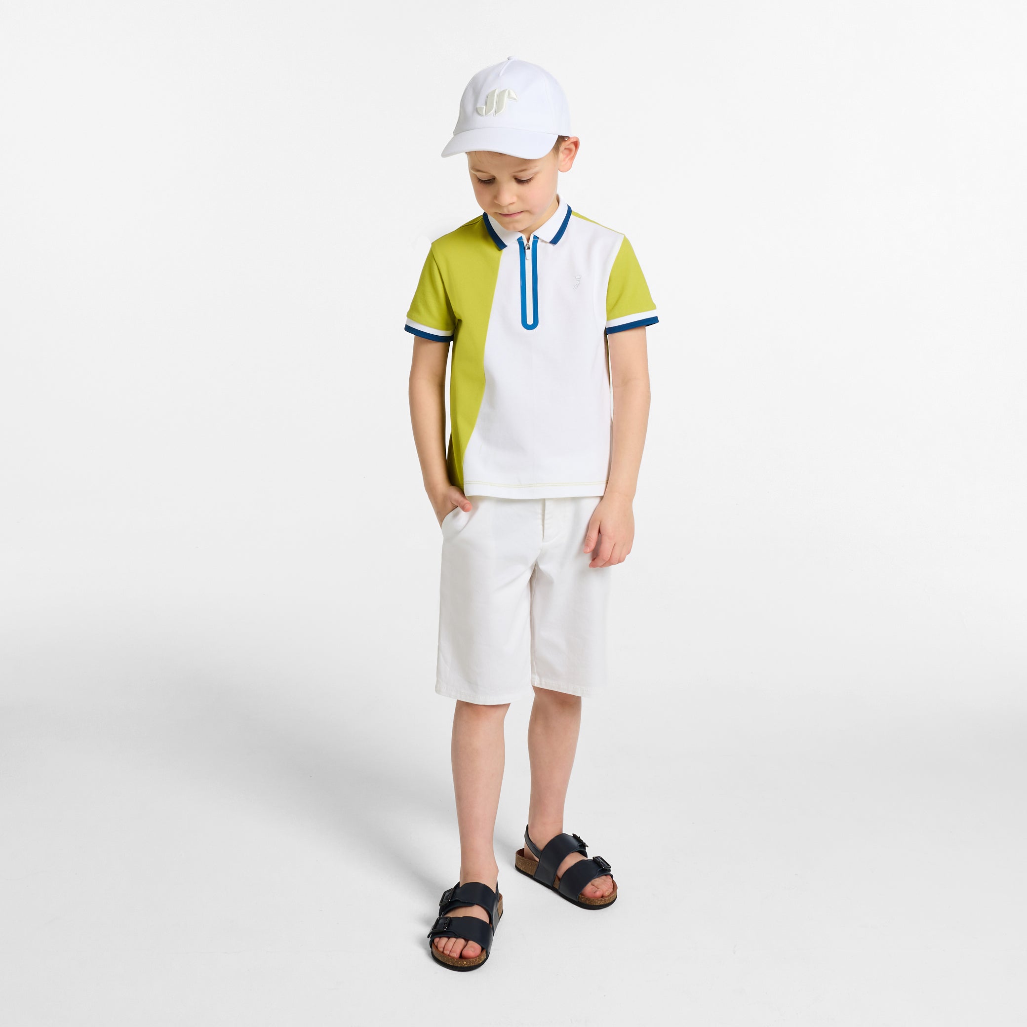 Boys' cotton piquÃ© polo shirt