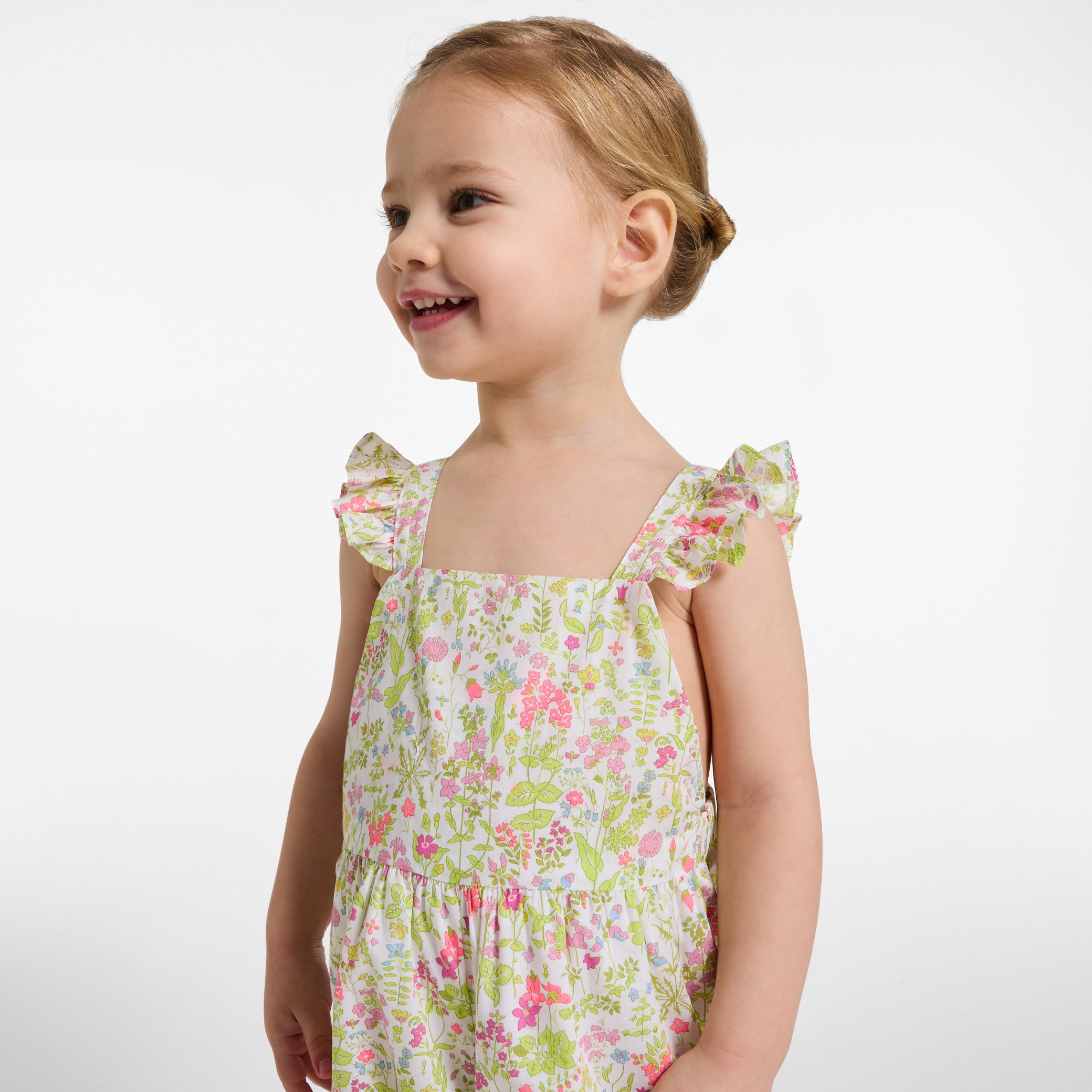 Baby girl jumpsuit in Liberty fabric