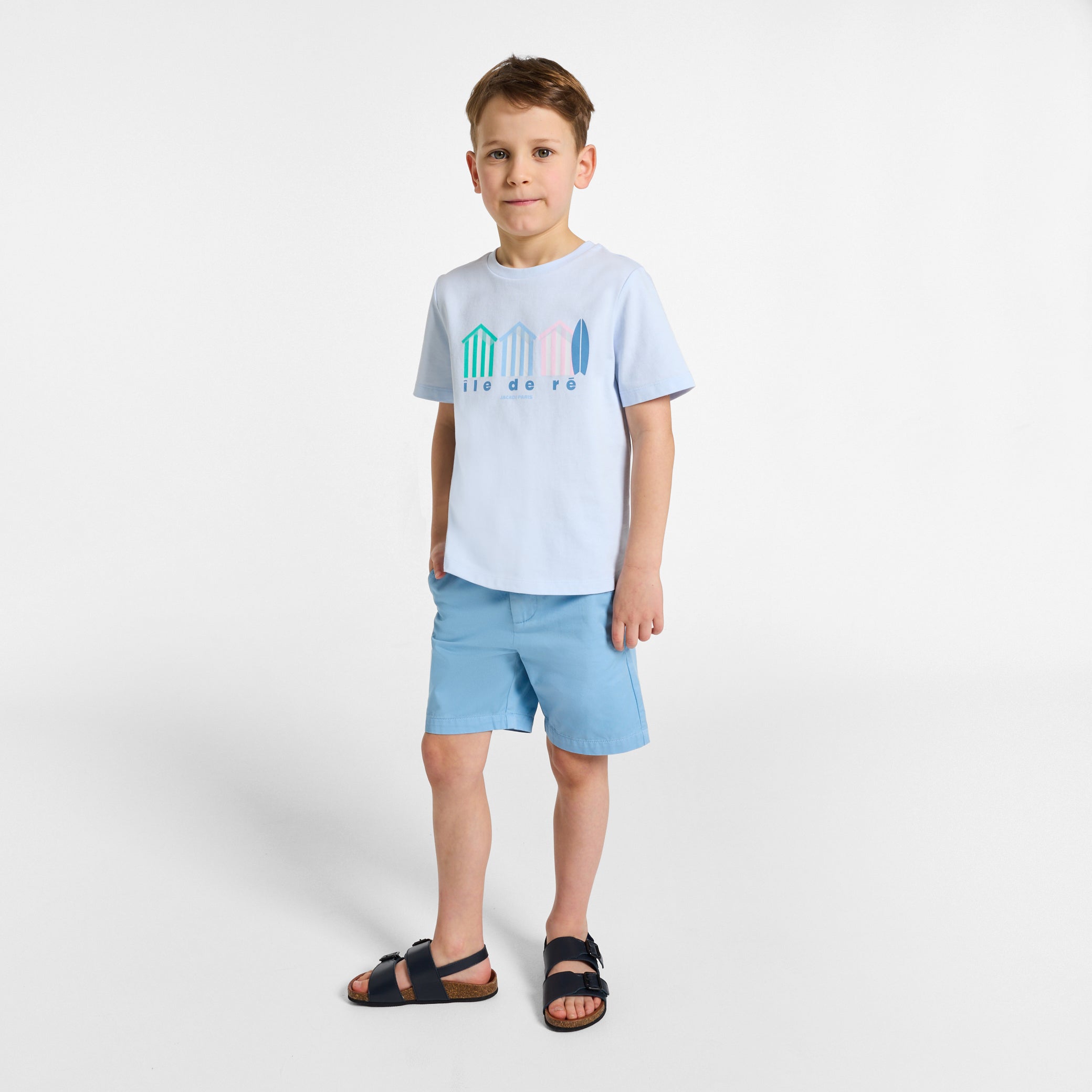 Boys' cotton twill Bermuda shorts