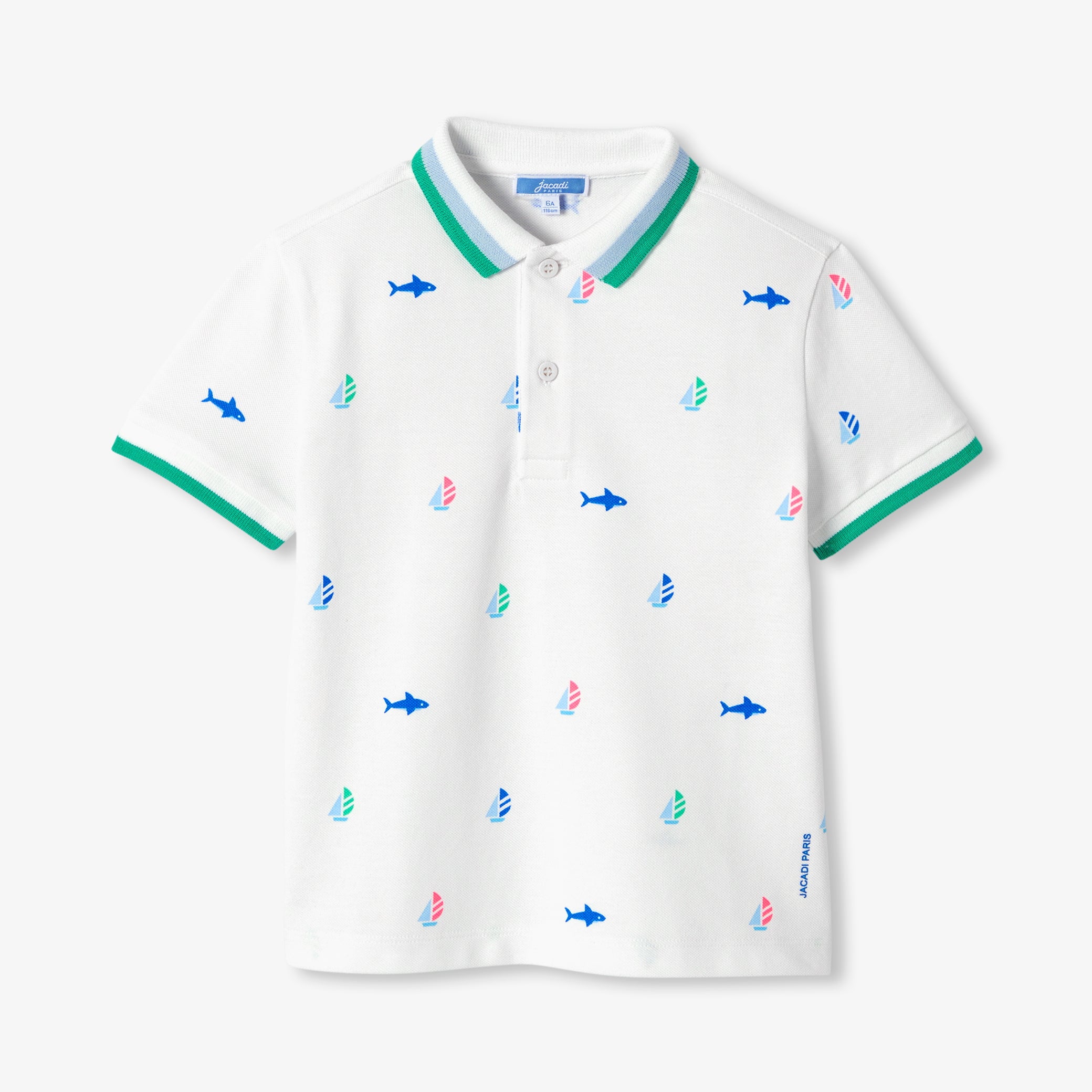 Boys' cotton piquÃ© polo shirt