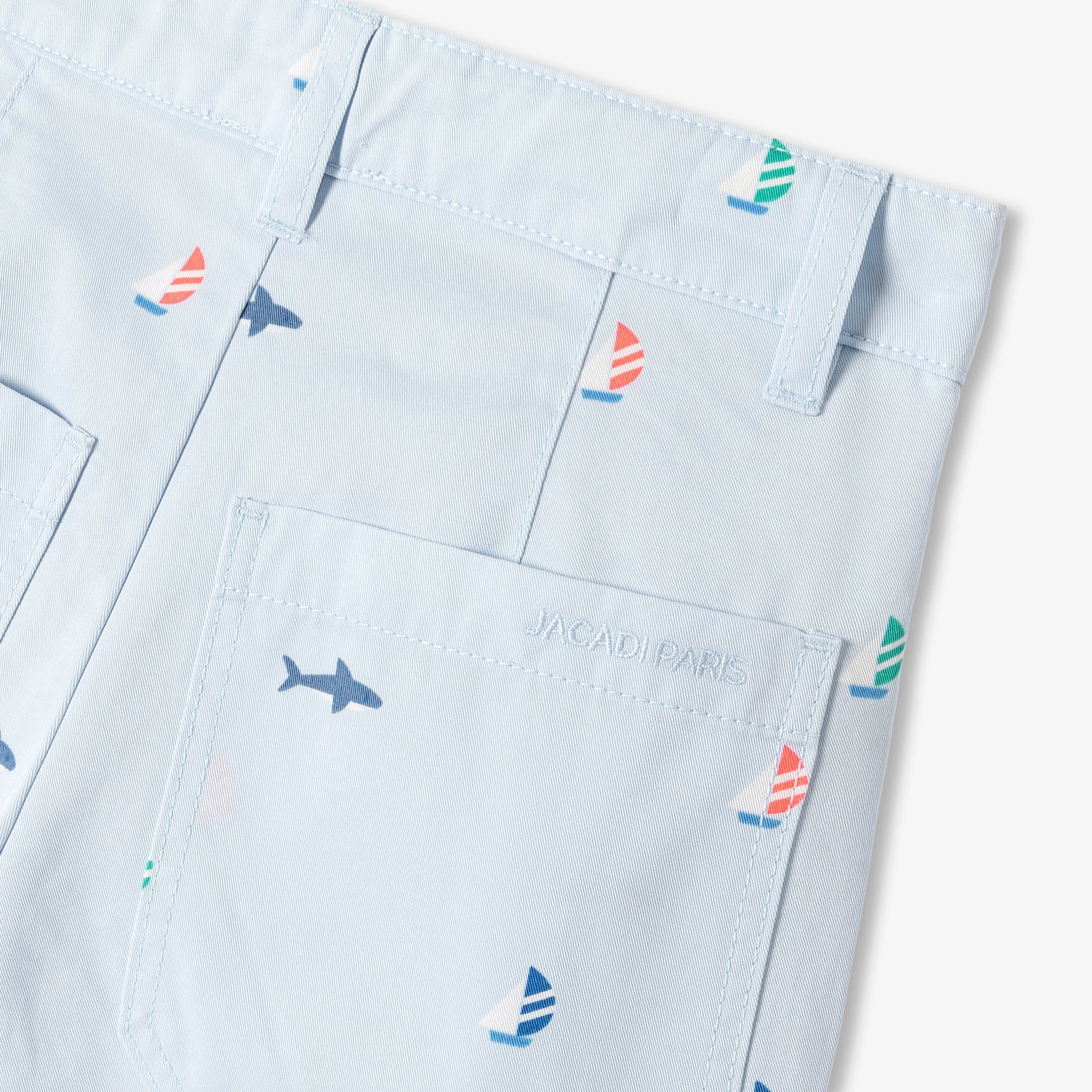 Boys' printed twill Bermuda shorts