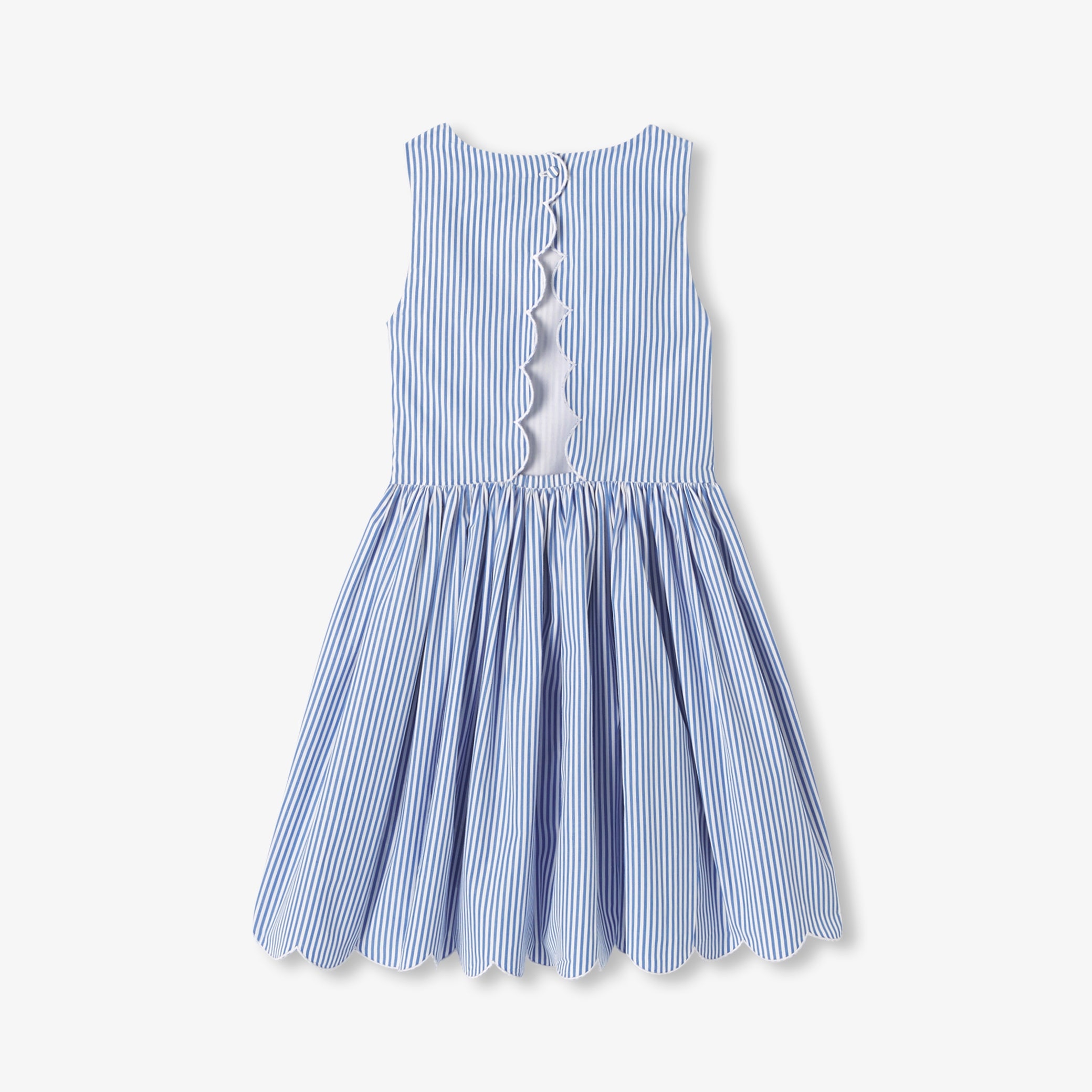 Girls' striped poplin dress