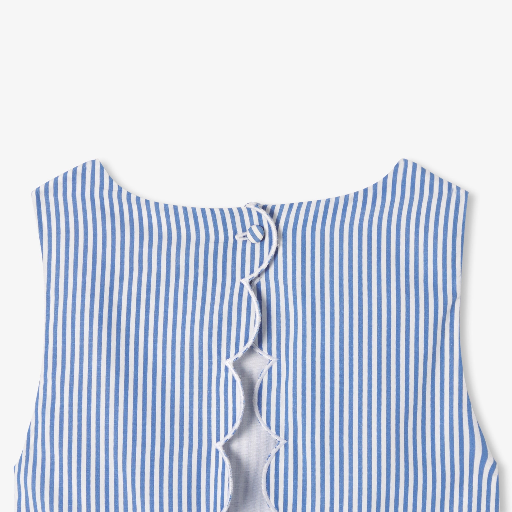 Girls' striped poplin dress
