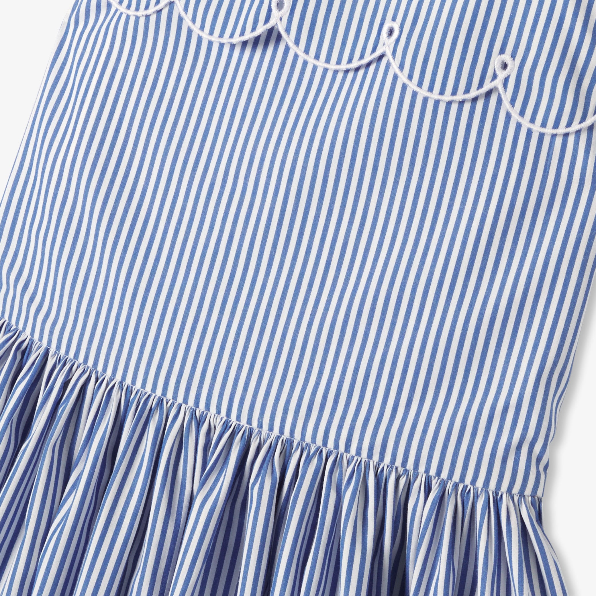 Girls' striped poplin dress