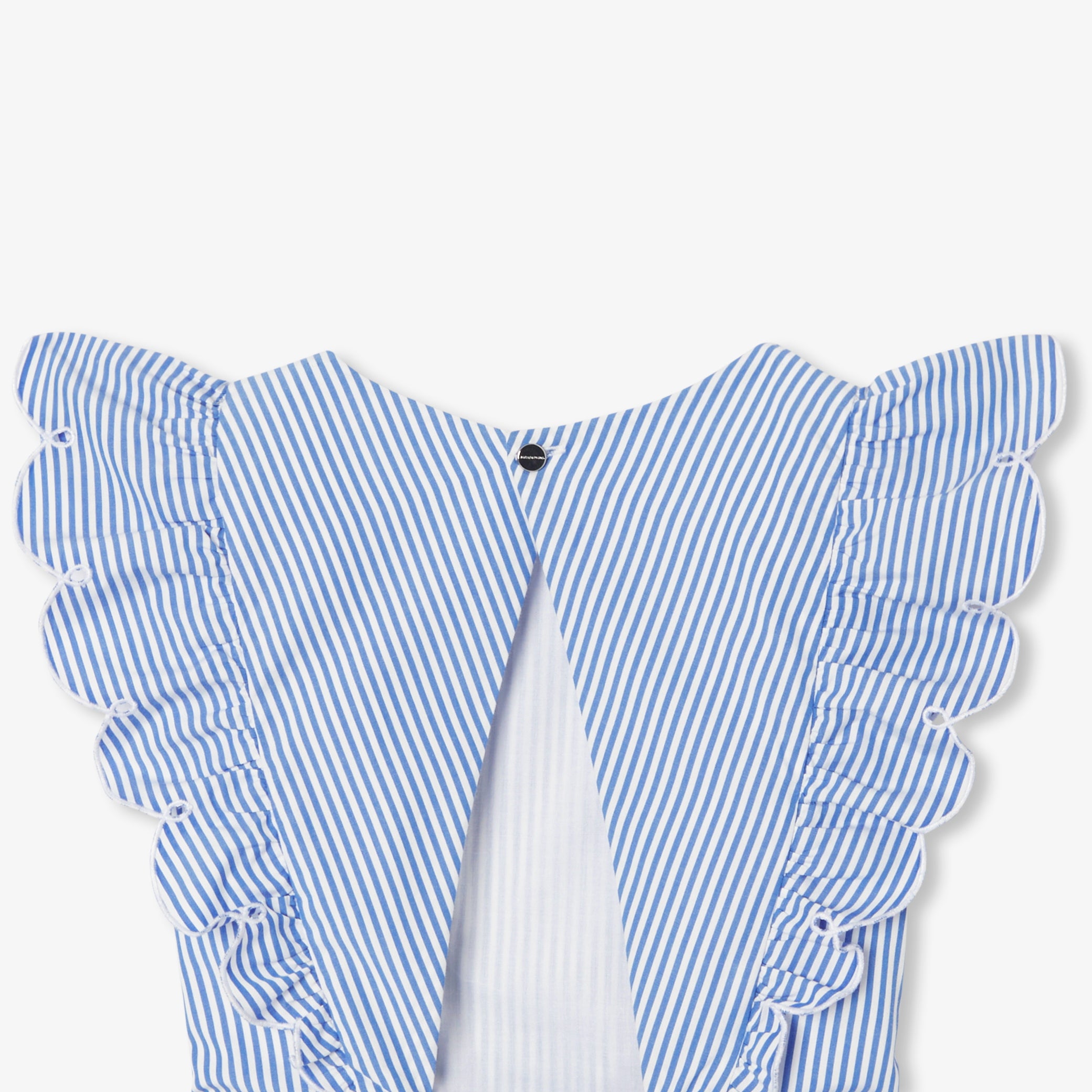 Girls' striped poplin playsuit