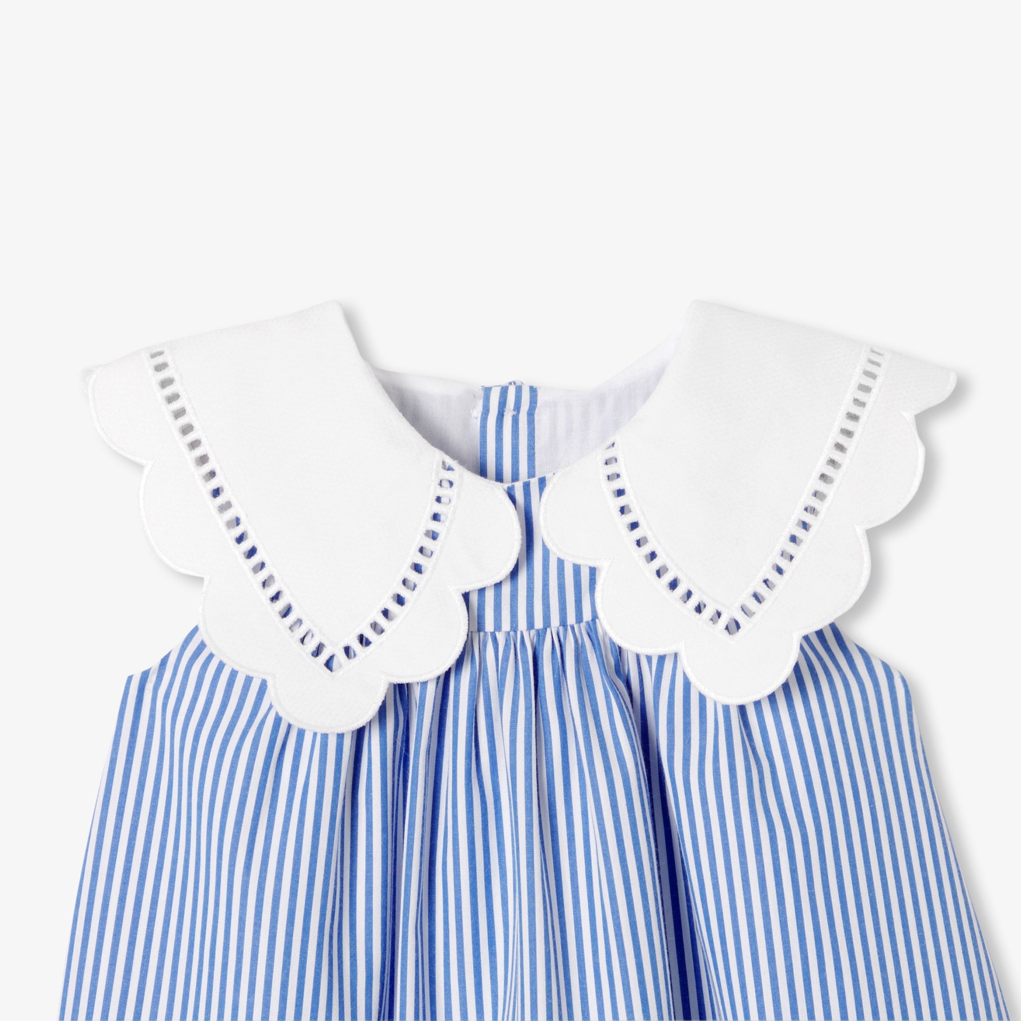 Baby girl dress in striped poplin
