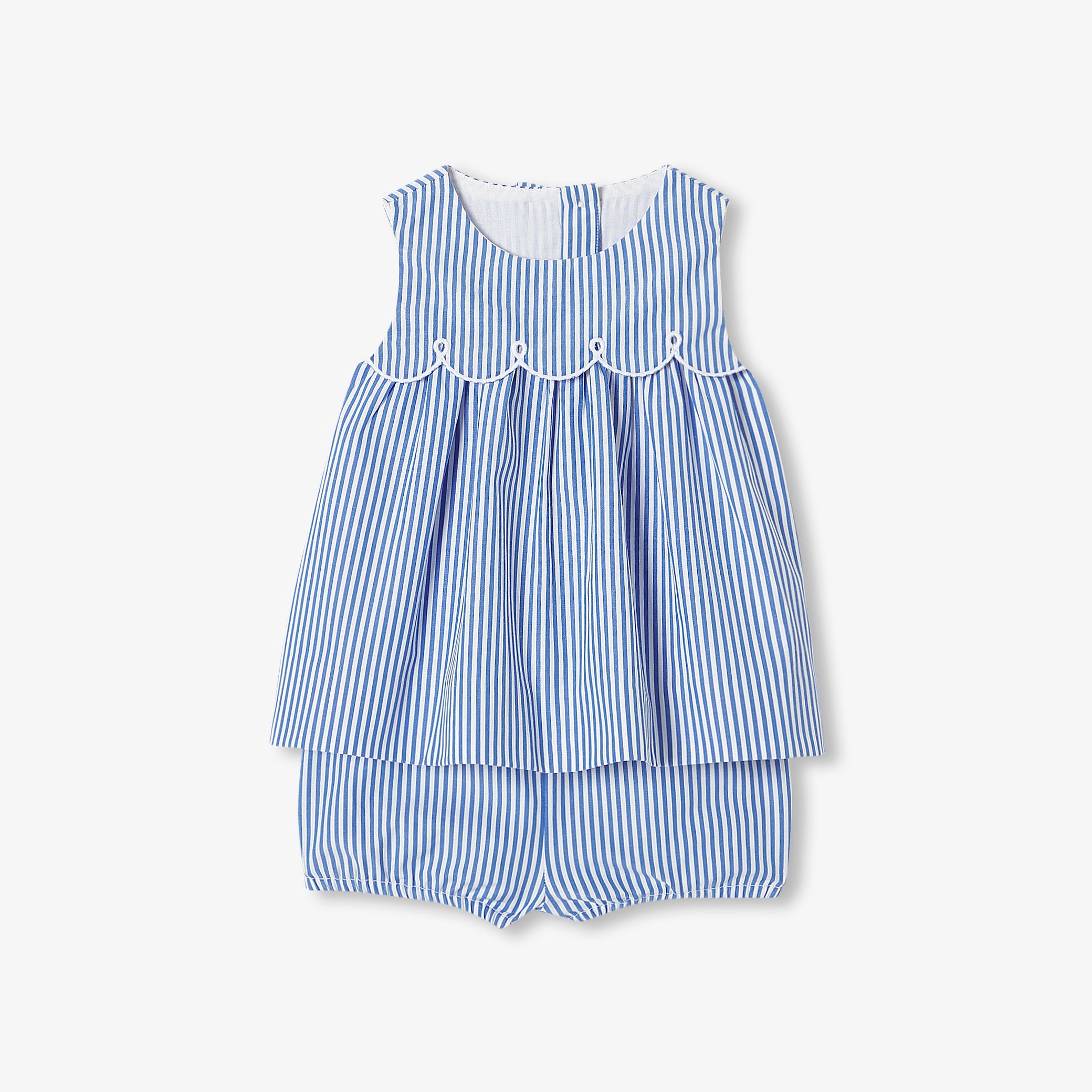 Baby girl striped poplin shorts set