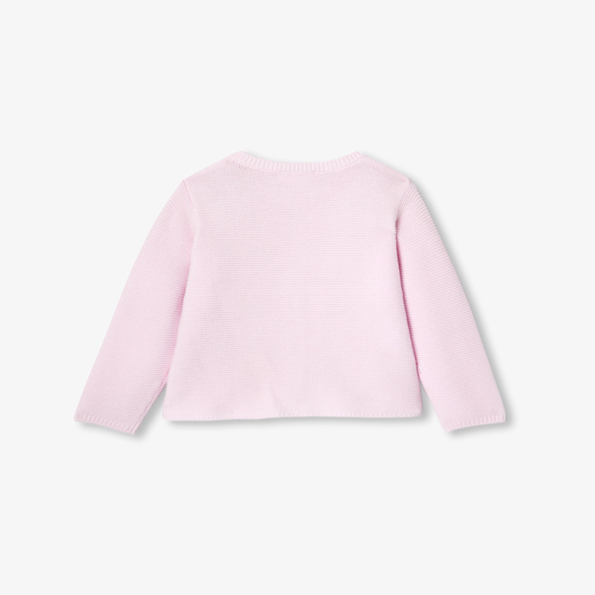 Baby girl cardigan in garter stitch