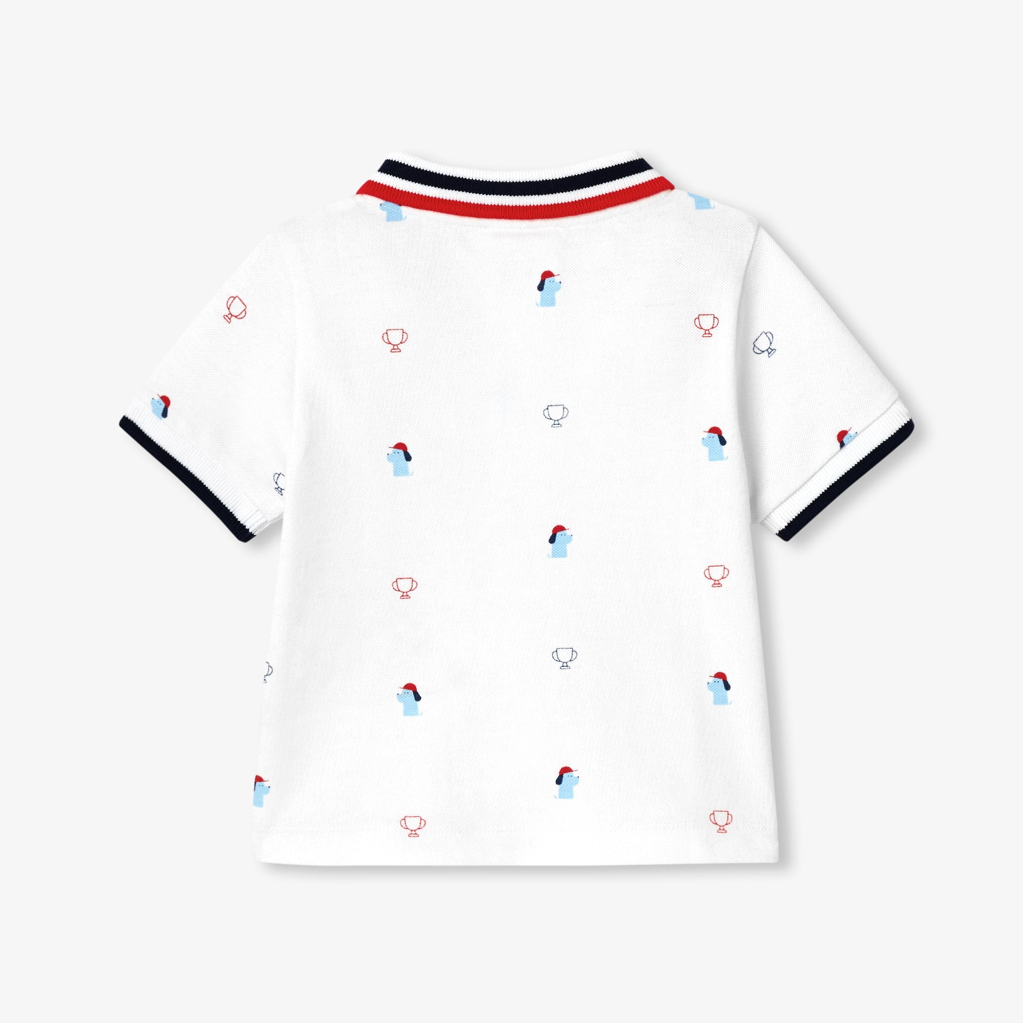 Baby boy polo shirt in printed cotton piquÃ©