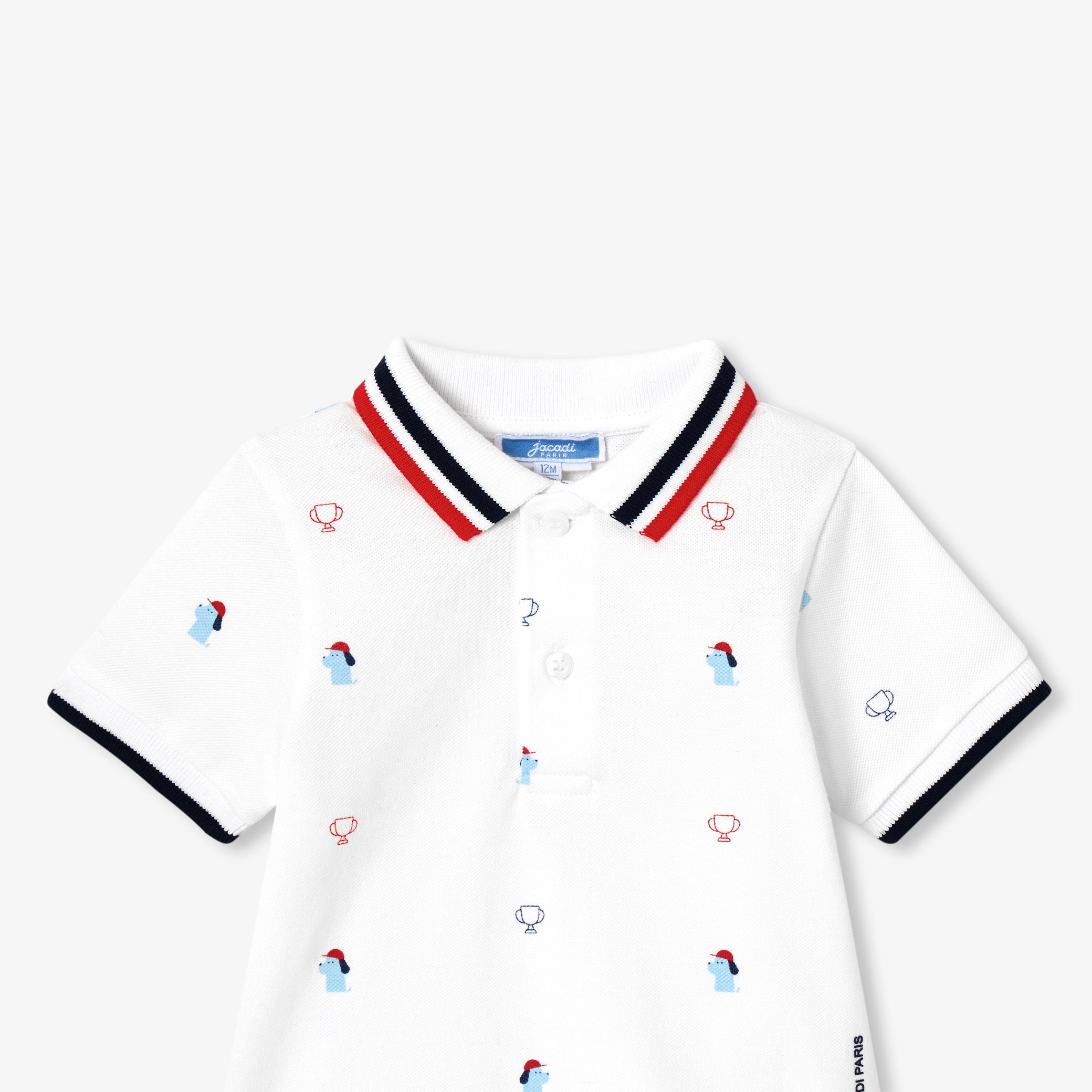 Baby boy polo shirt in printed cotton piquÃ©