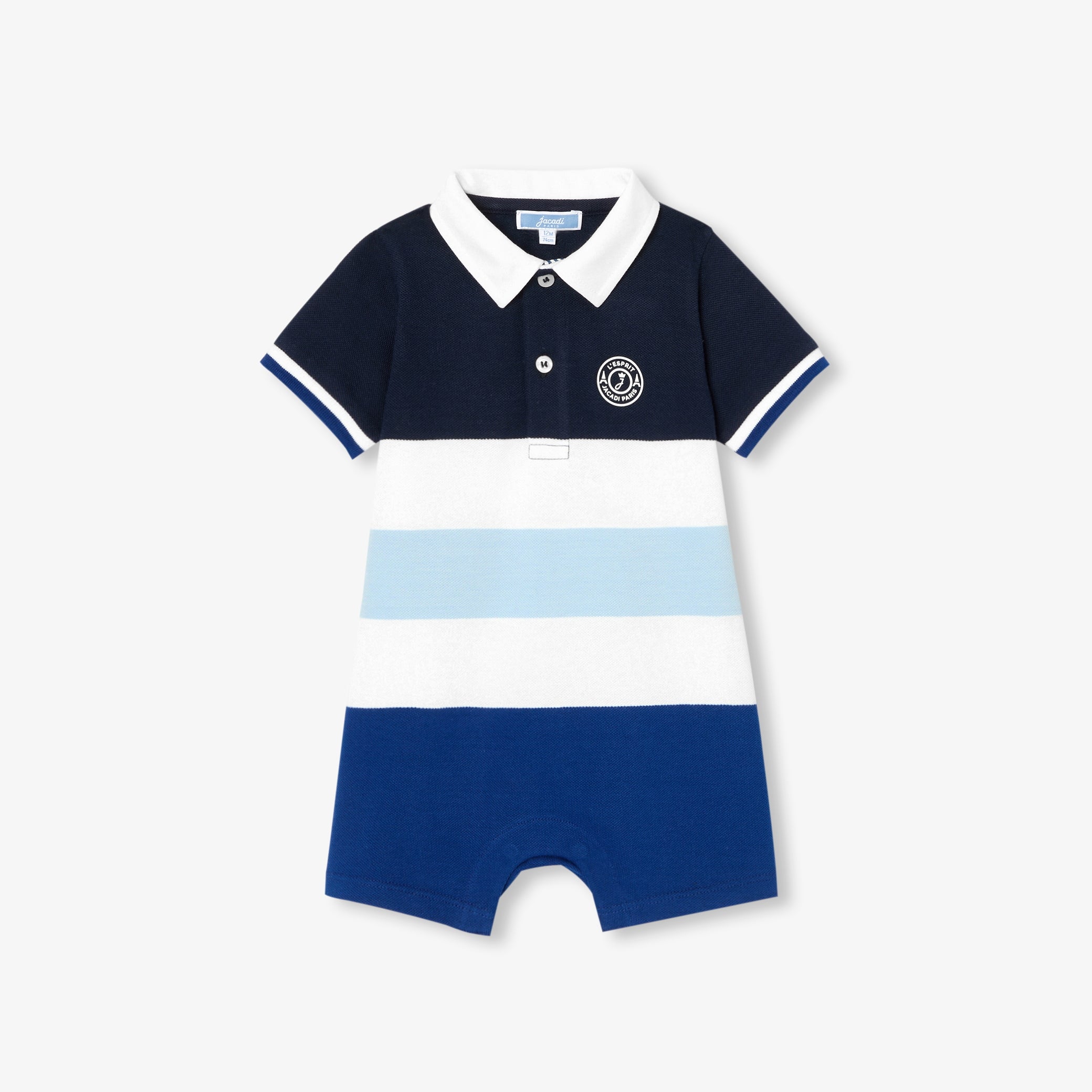 Baby boy cotton piquÃ© jumpsuit