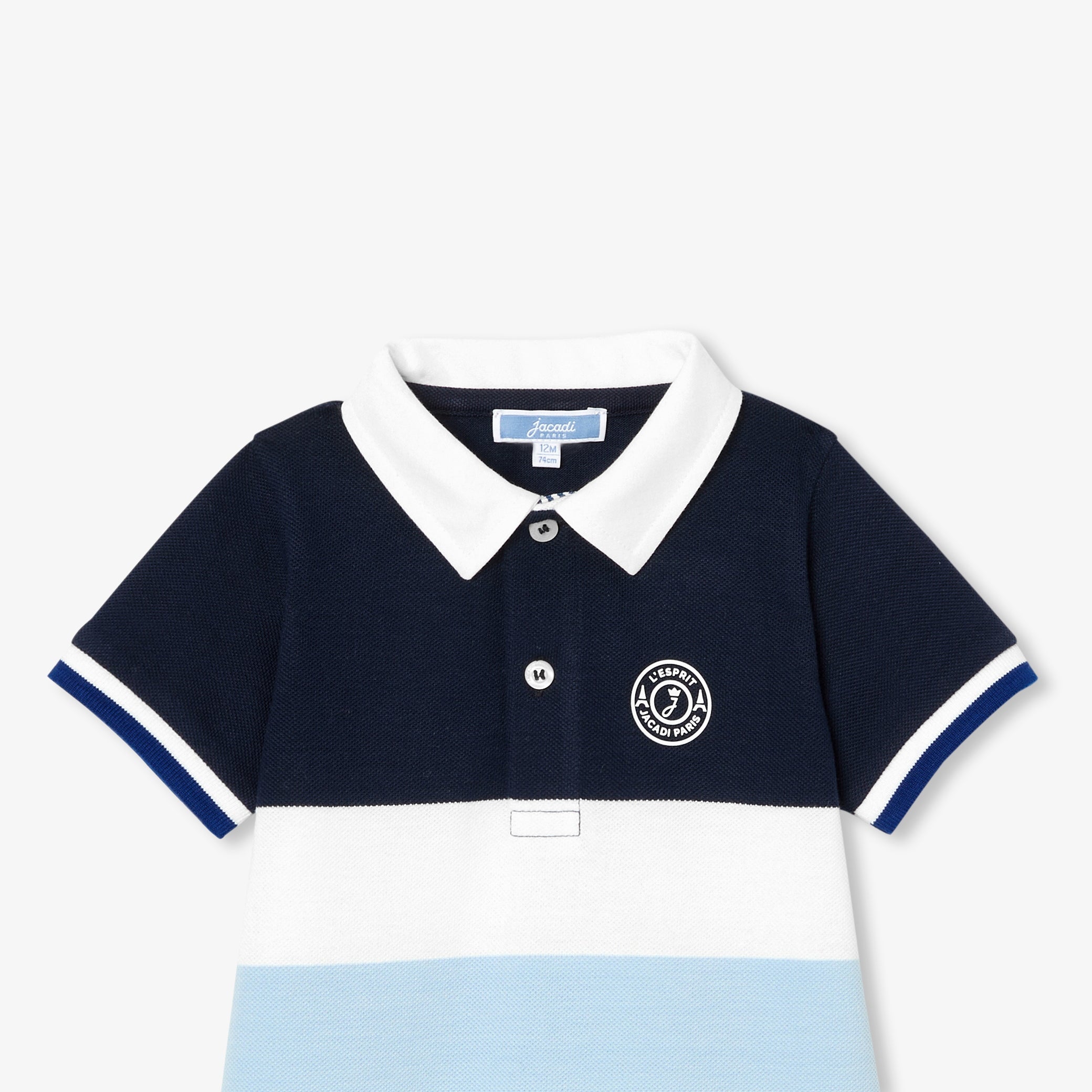 Baby boy cotton piquÃ© jumpsuit