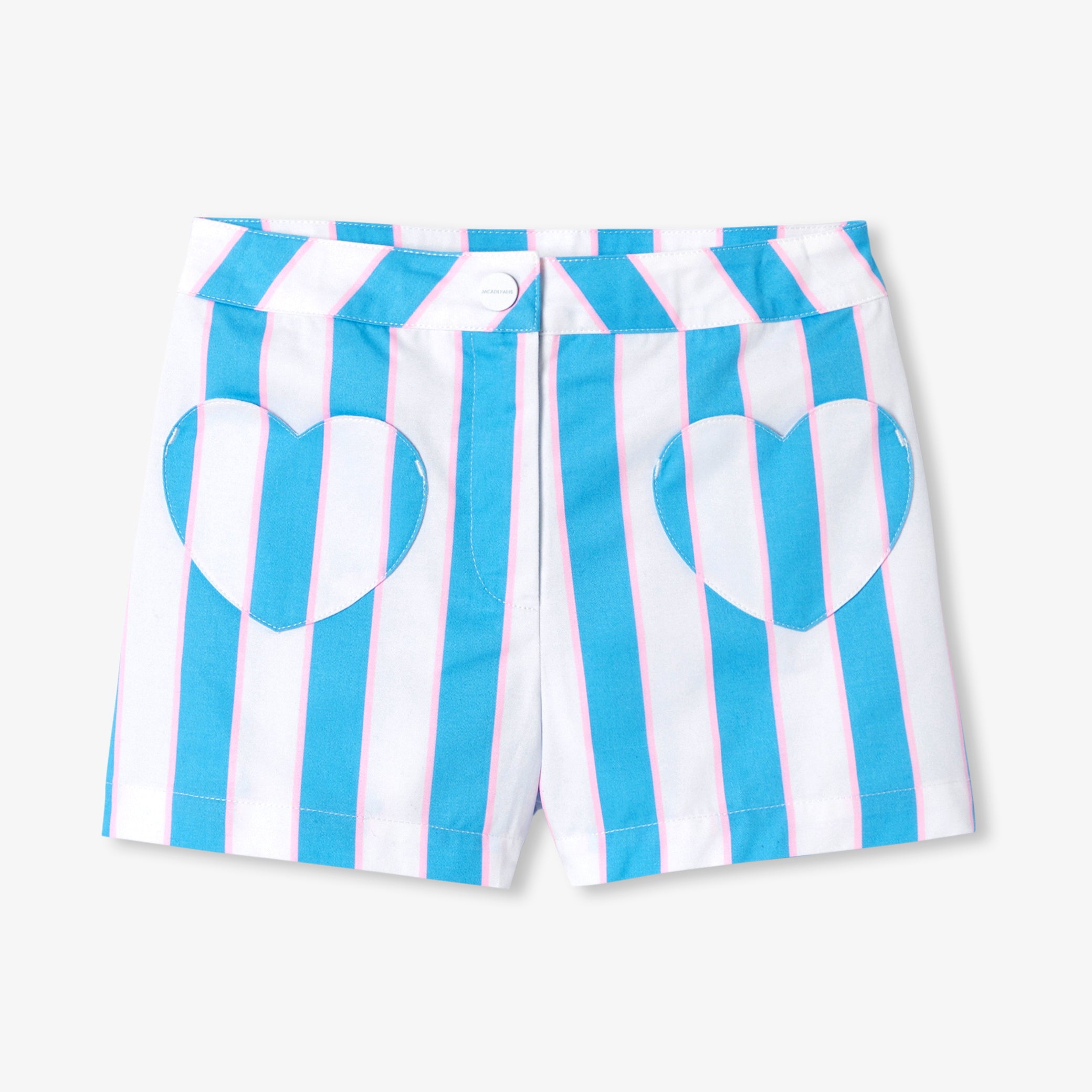 Girls' striped twill shorts