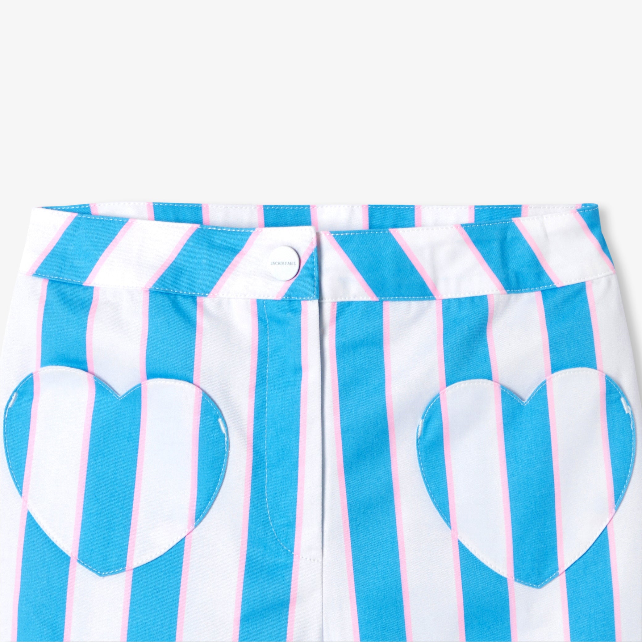 Girls' striped twill shorts