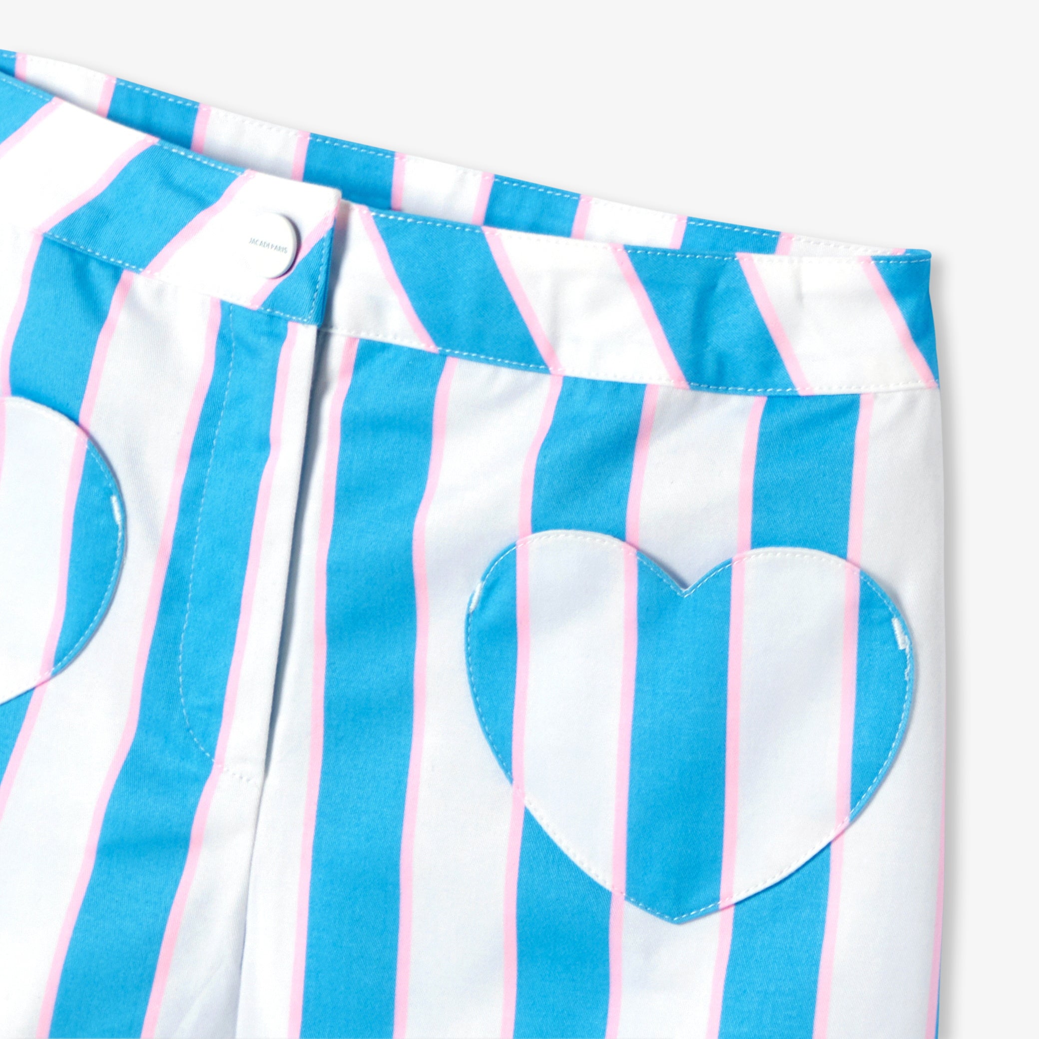 Girls' striped twill shorts